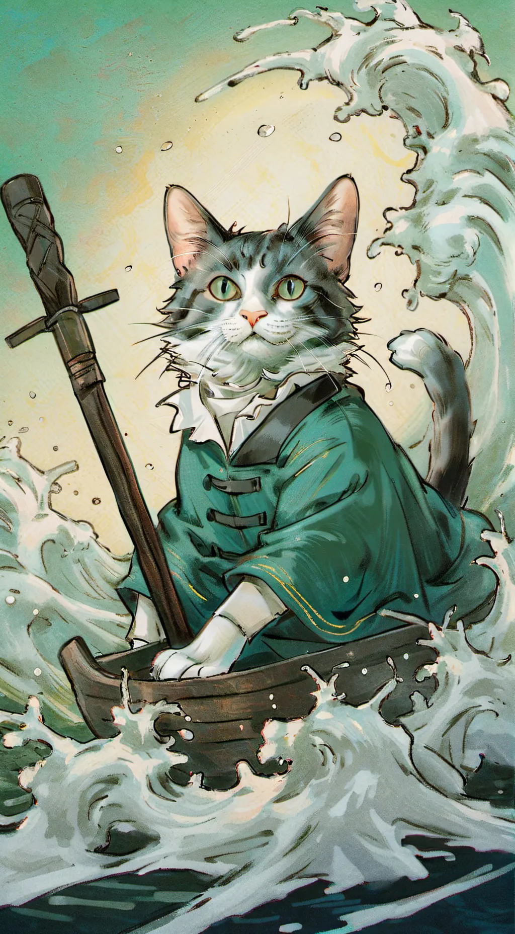 ai character: the pirate cat background