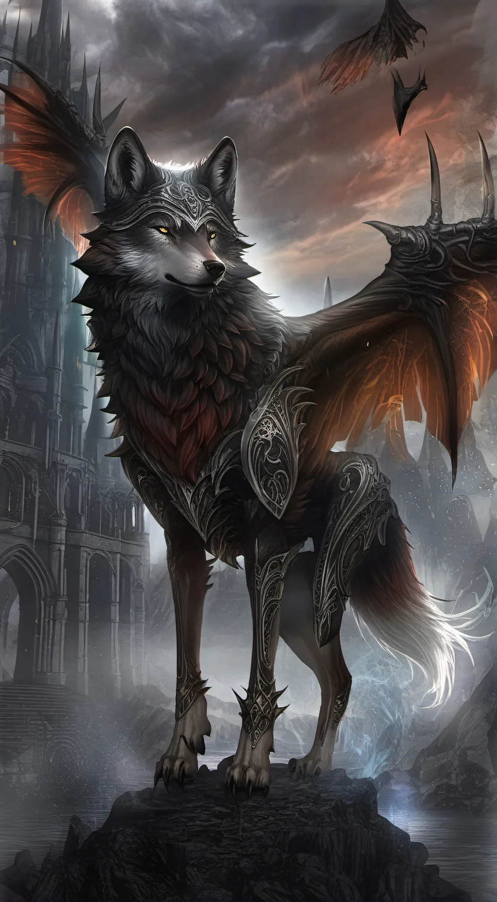 ai character: Wolf dragon background