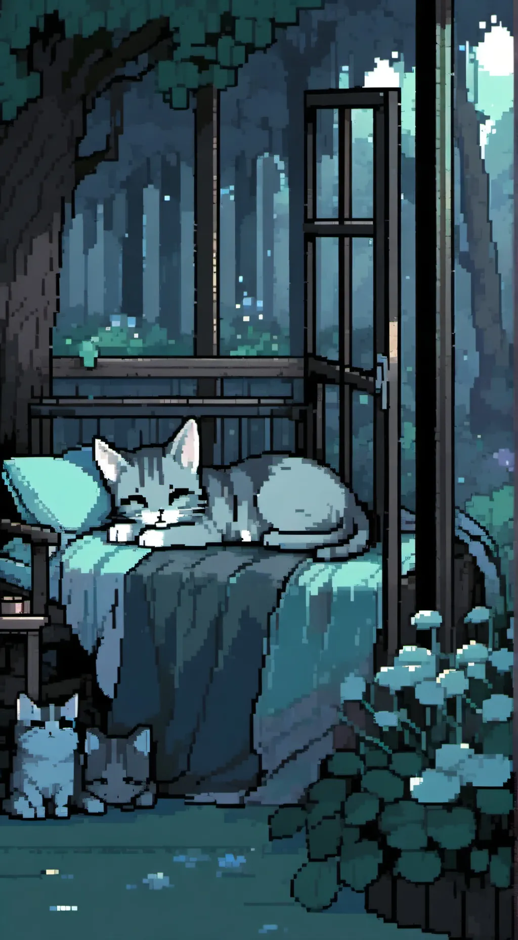 ai character: smiling critters background