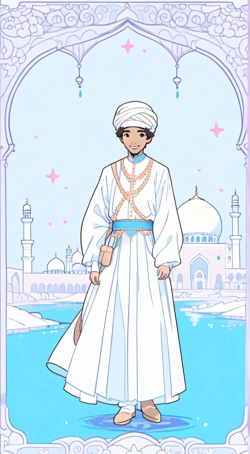 ai character: un arabe background