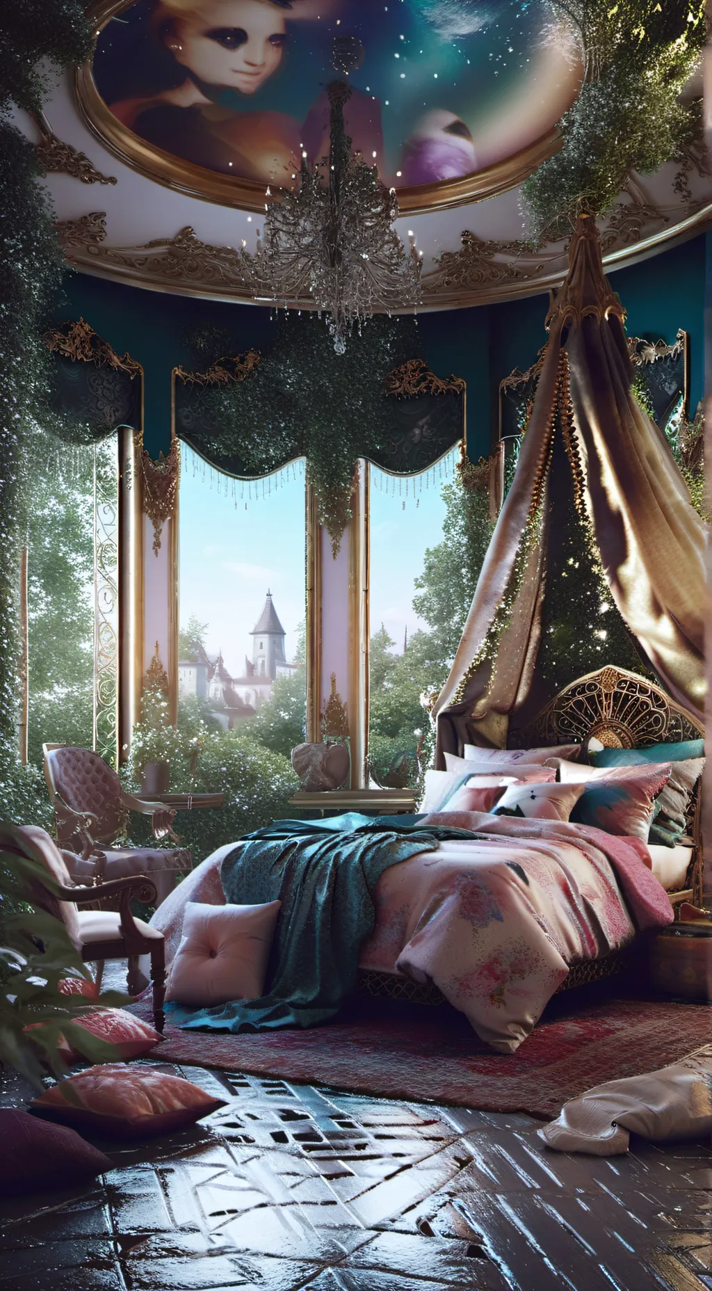 ai character: Fpe sleepover background