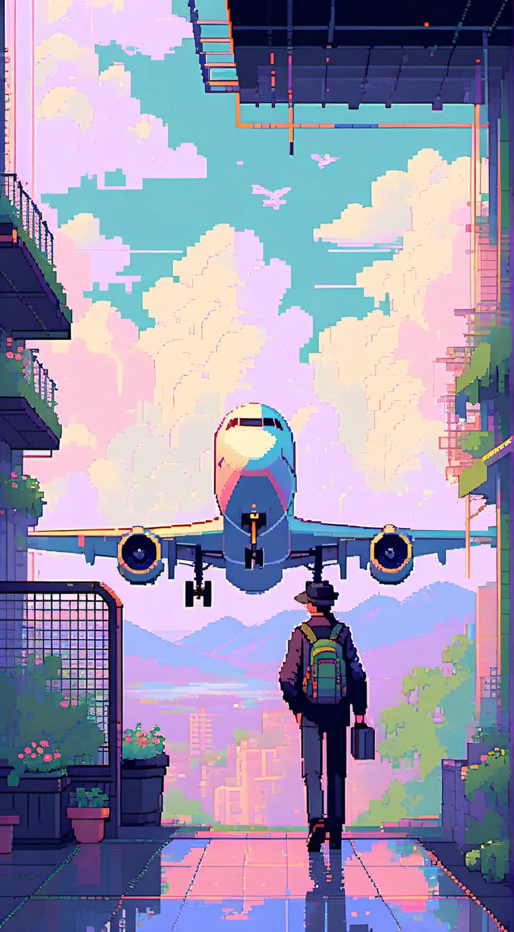 ai character: MD plane crash background