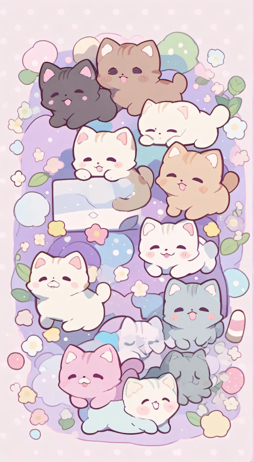 ai character: smiling critters🤍🖤 background