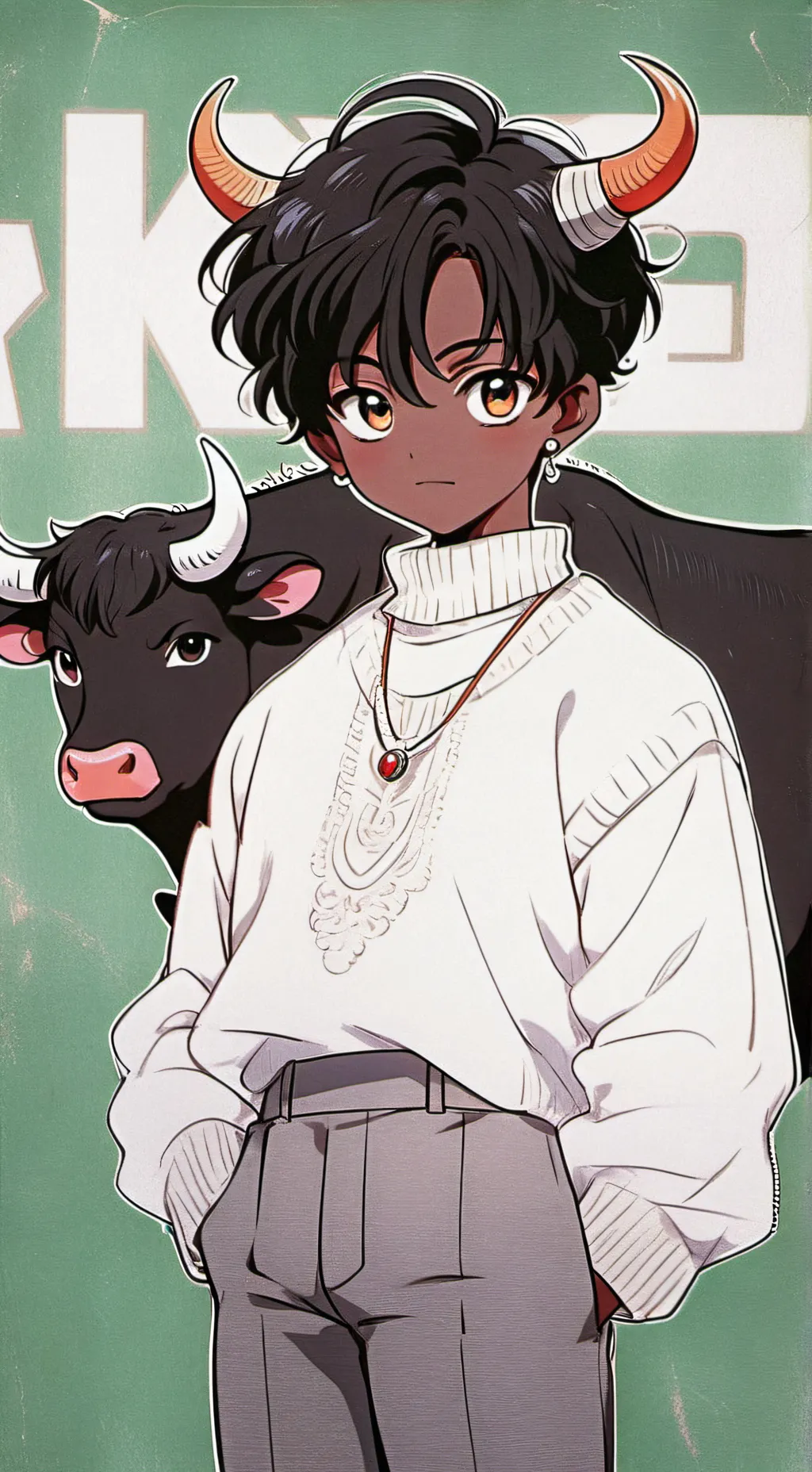 ai character: Erick the bull boy background