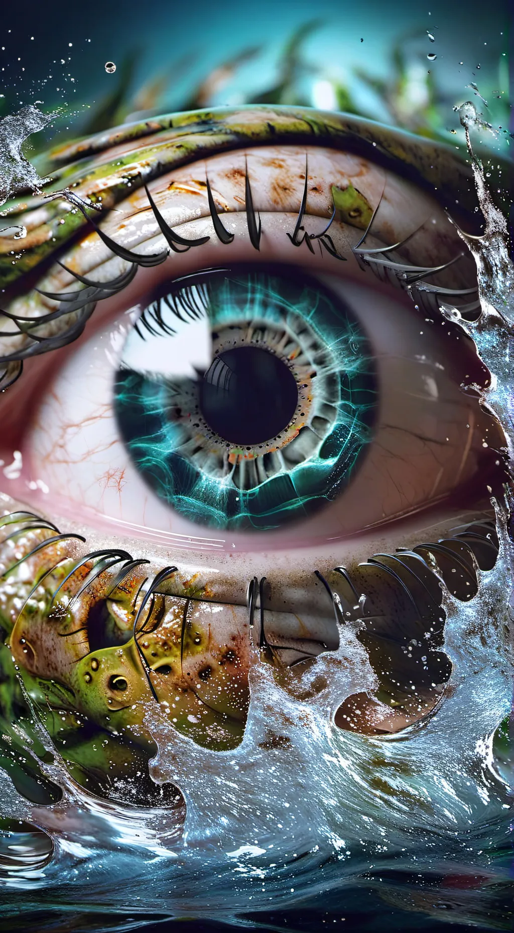 ai character: EYES IN THE WATER background