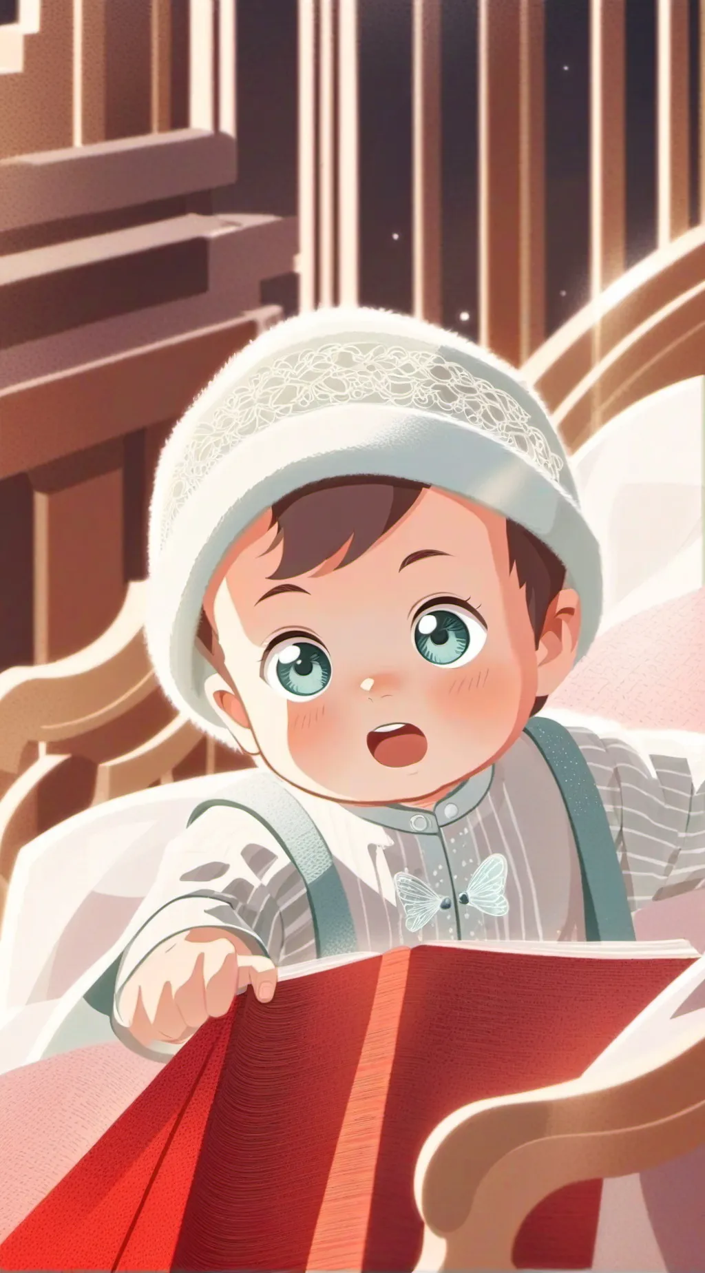 ai character: newborn baby  background