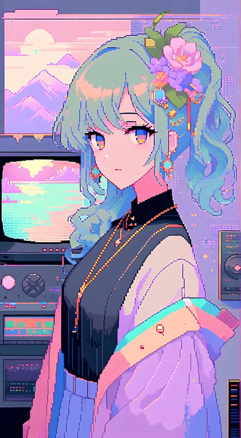 ai character: Tvwoman x speaker background