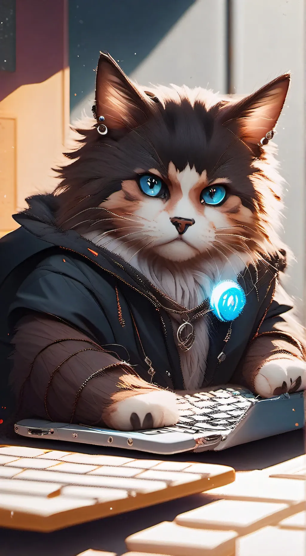 ai character: Keyboard Catster background