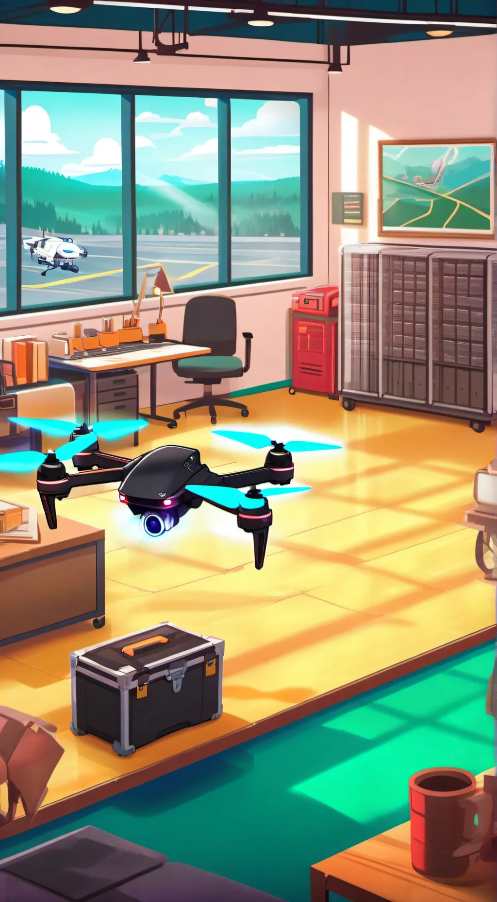 ai character: N y uzi y v y j background