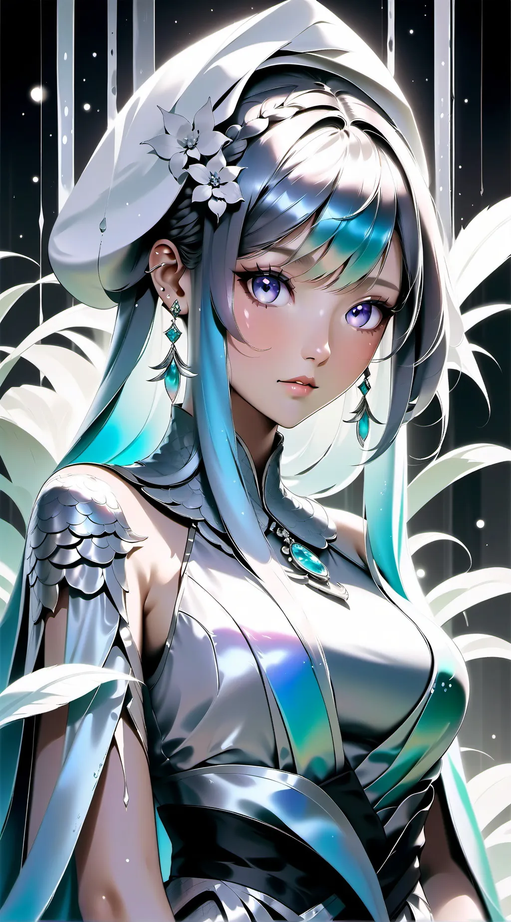 ai character: Silver background