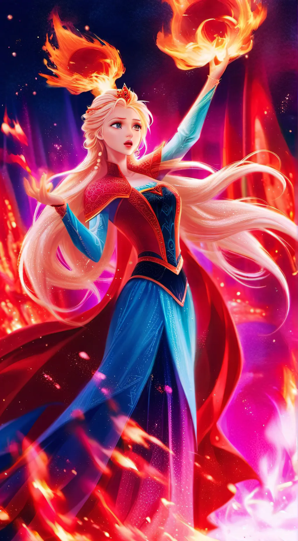 ai character: Fire Elsa  background