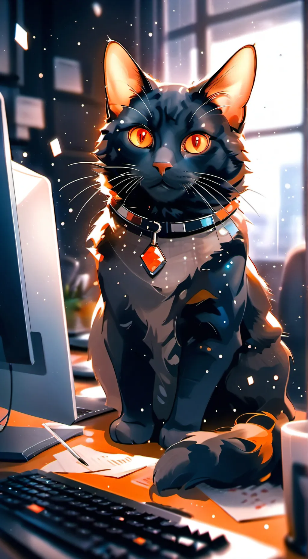 ai character: Gatito Electronico background