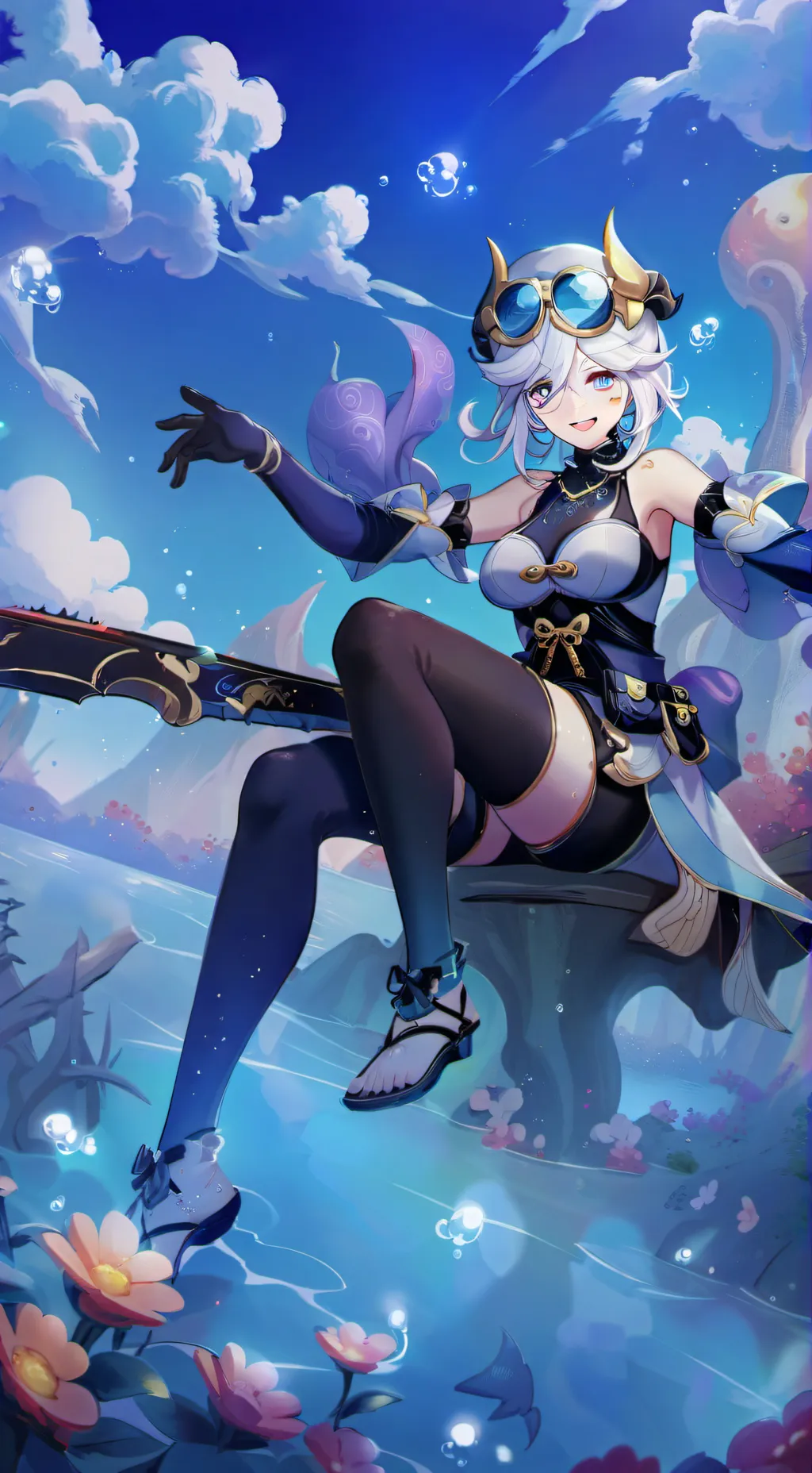 ai character: Focalors🩵💦 background