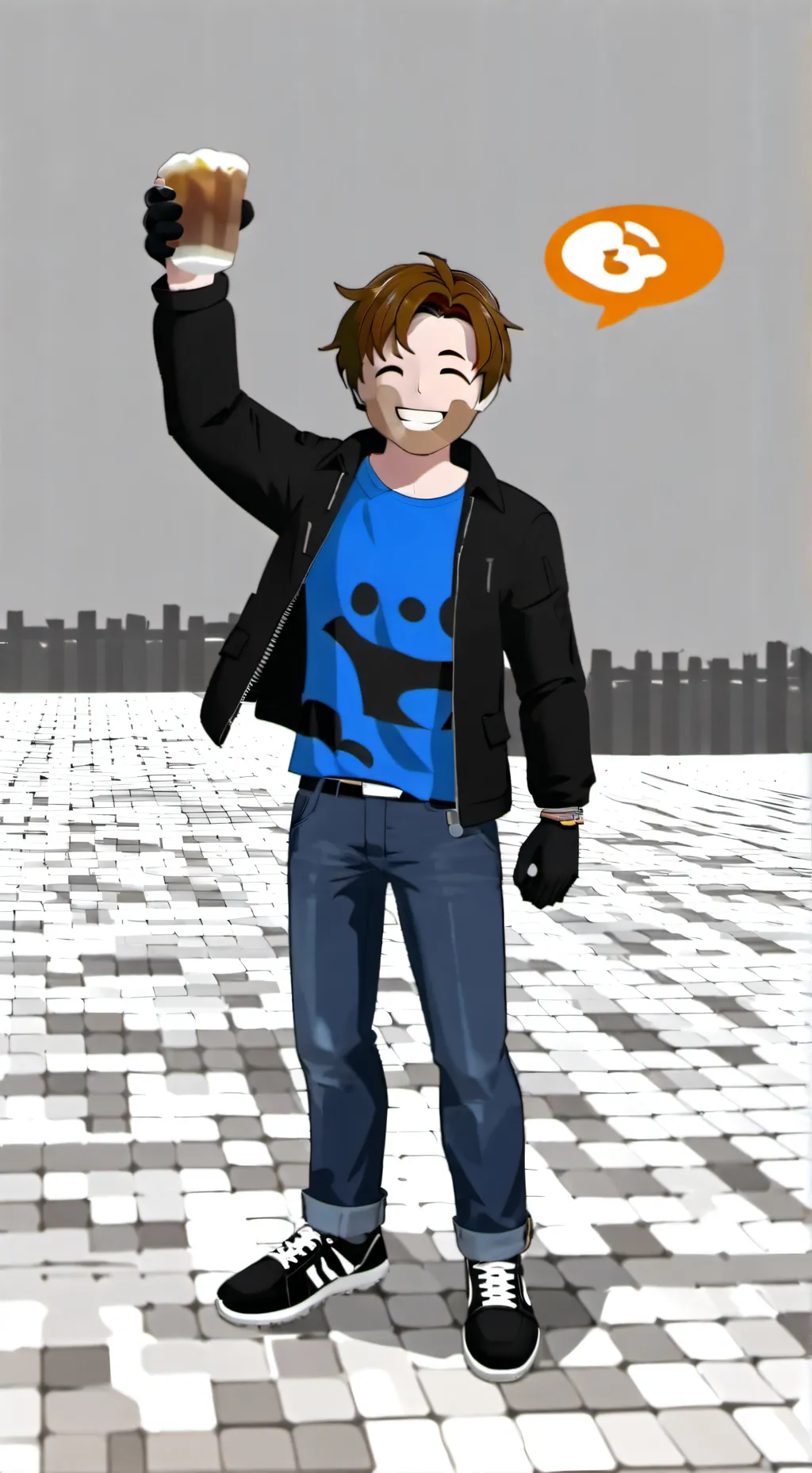 ai character: Bacon  background