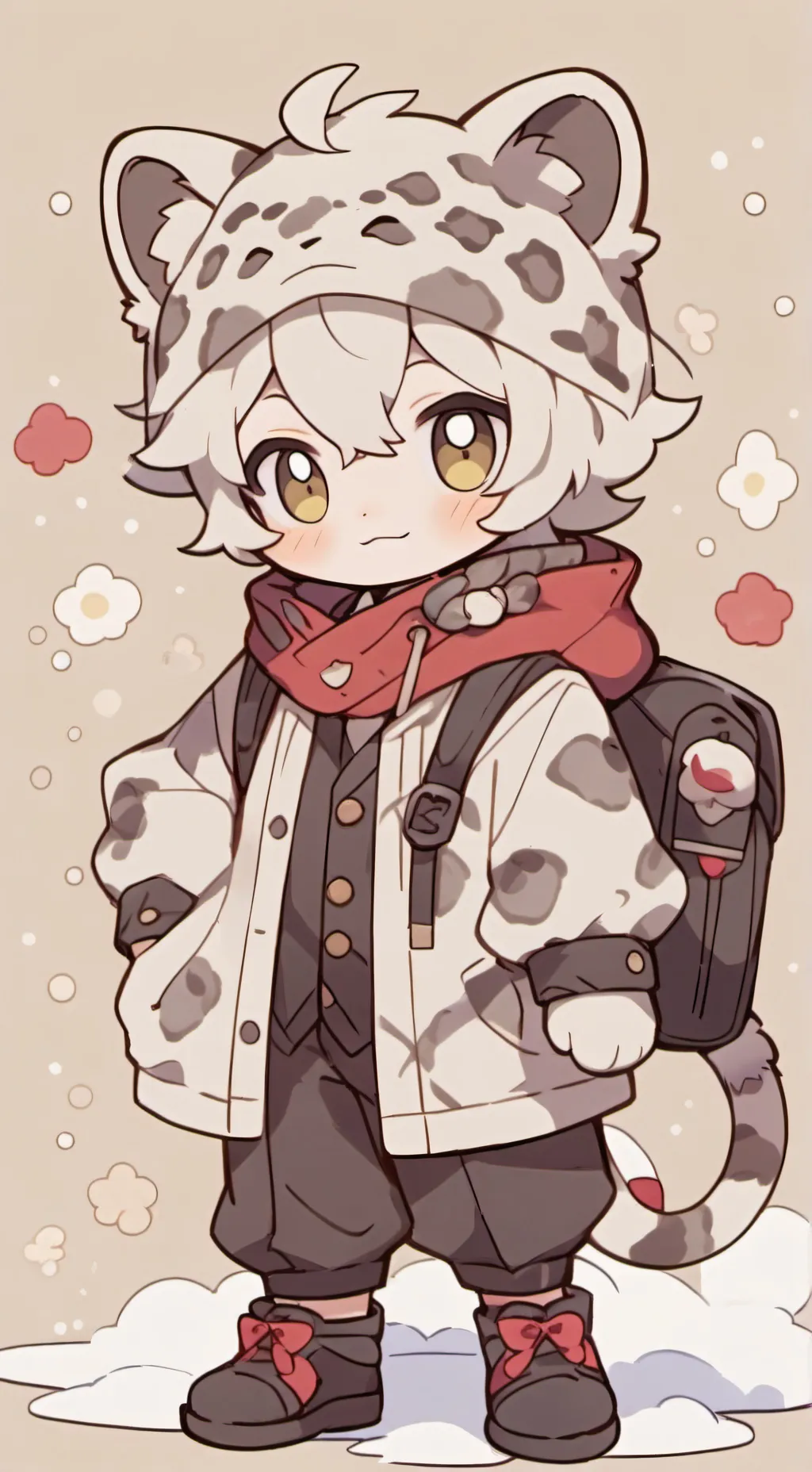 ai character: Snowy(snuggle) background