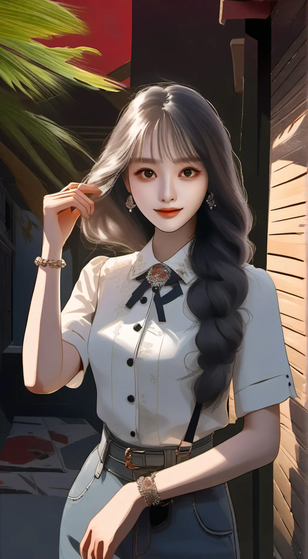 ai character: Lyli nmixx  background