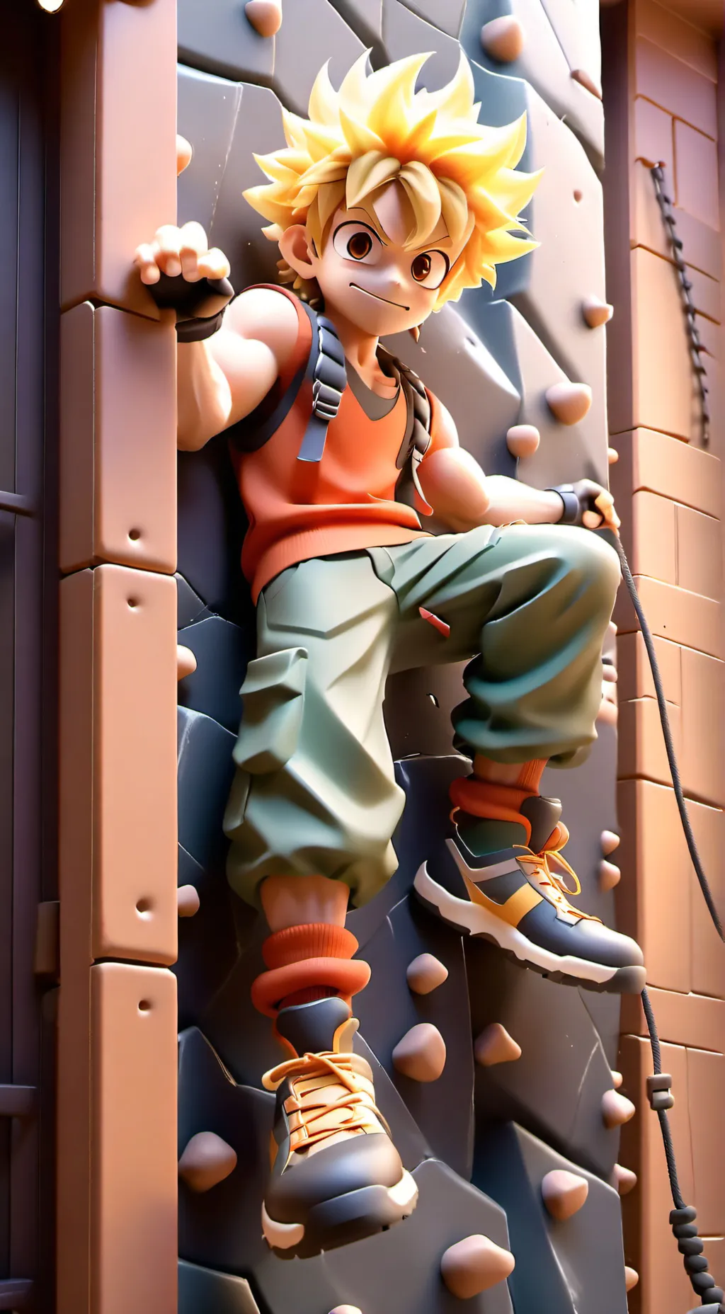 ai character: mha climbing wall background