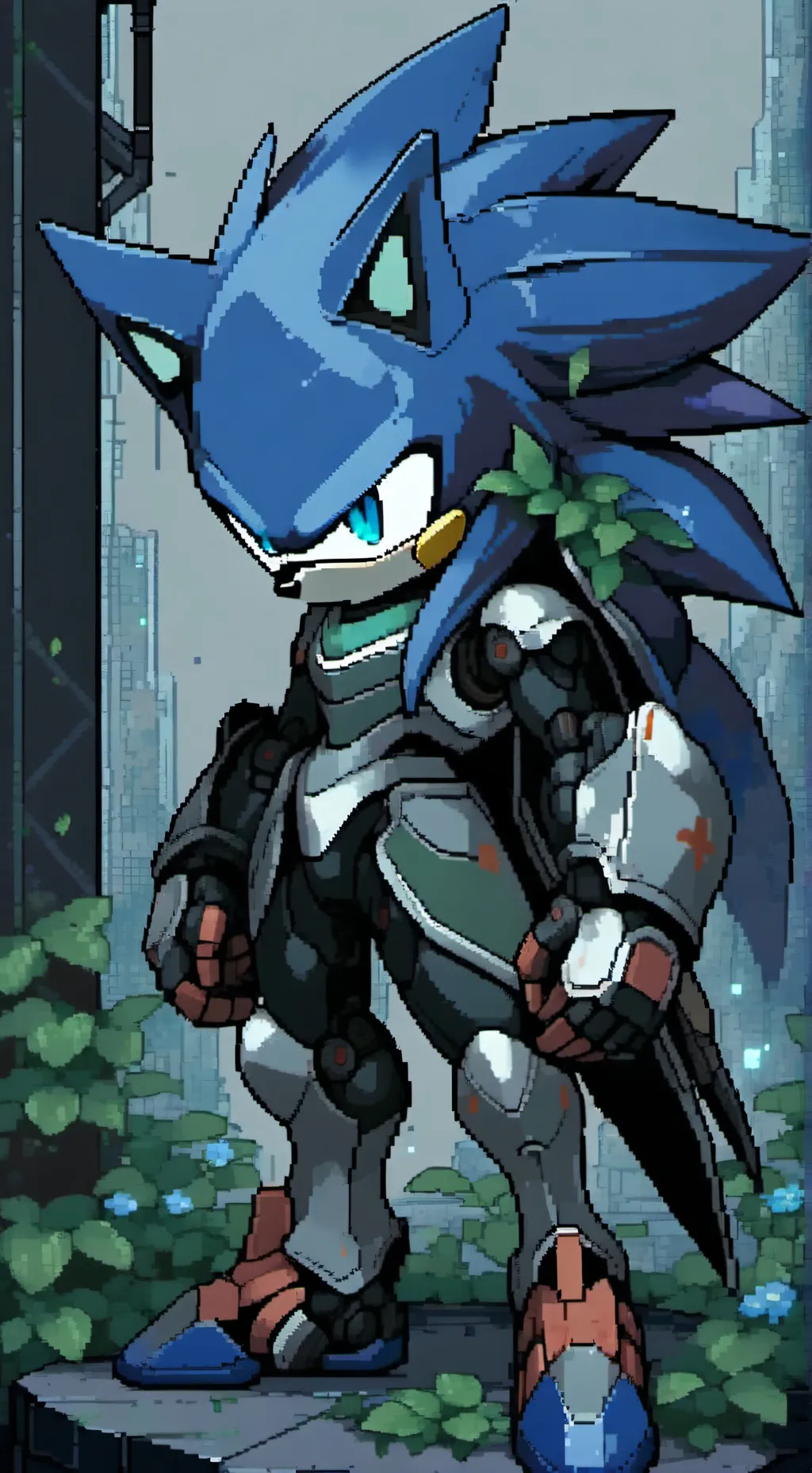 ai character: Neo metal sonic  background