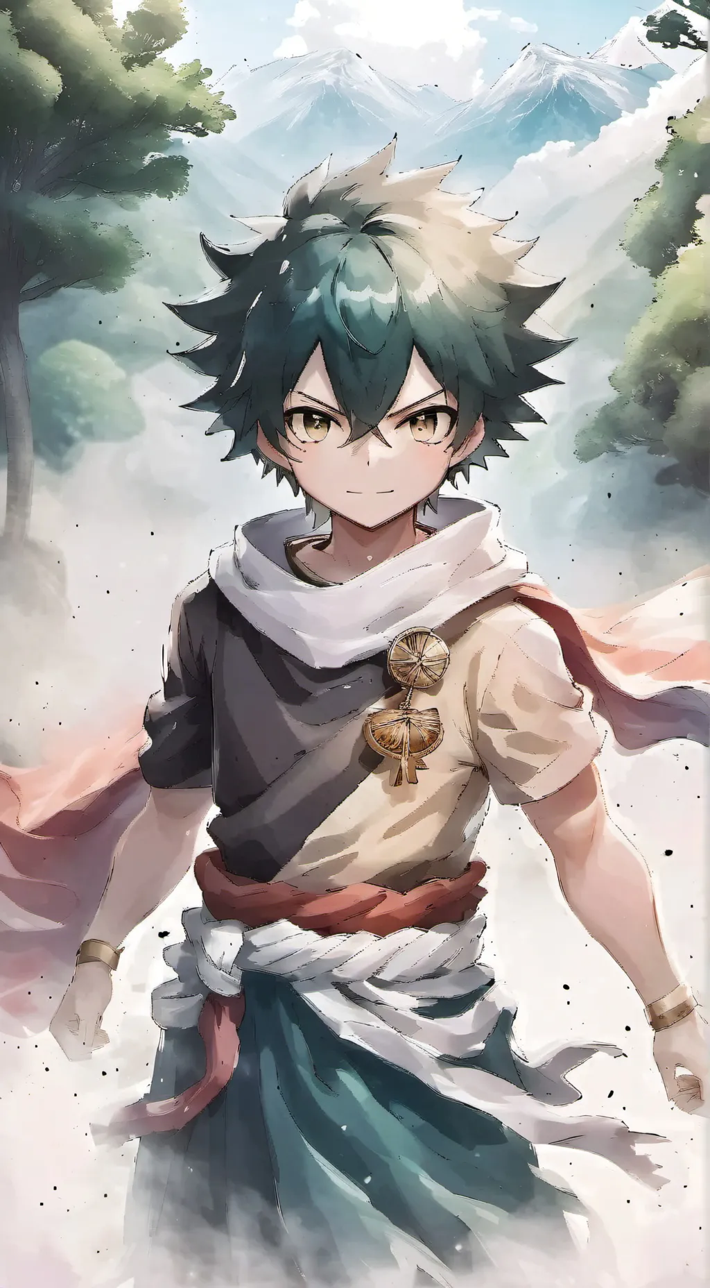 ai character: Mha toga background