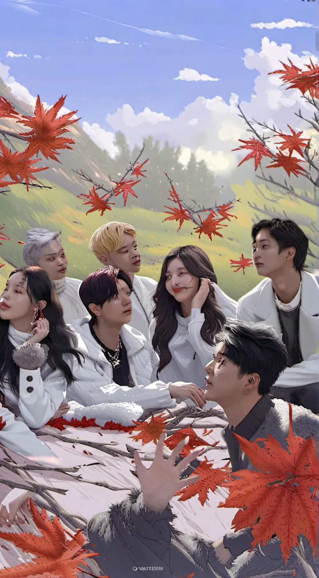 ai character: Skz X Itzy background