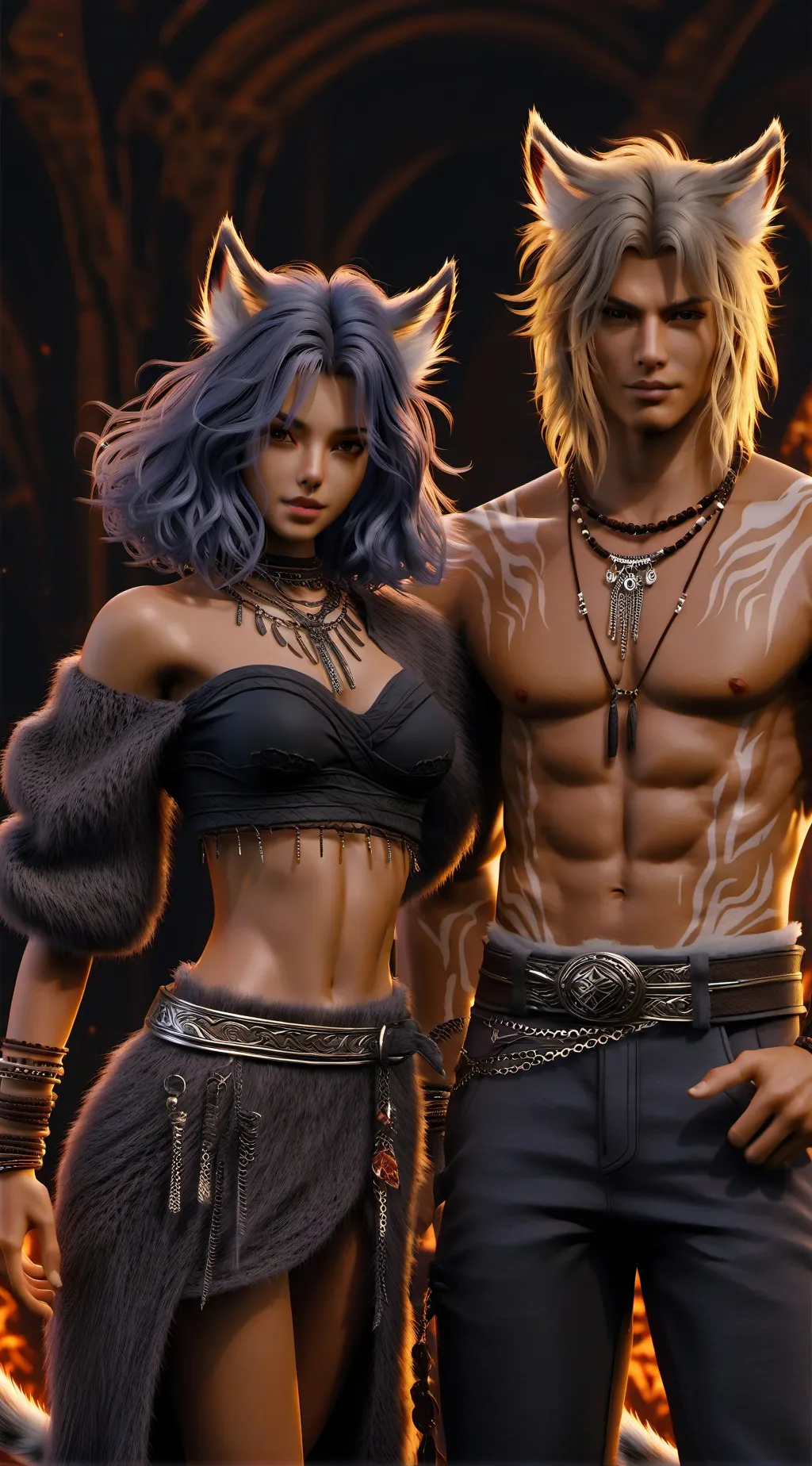 ai character: Hayley & Dent  background