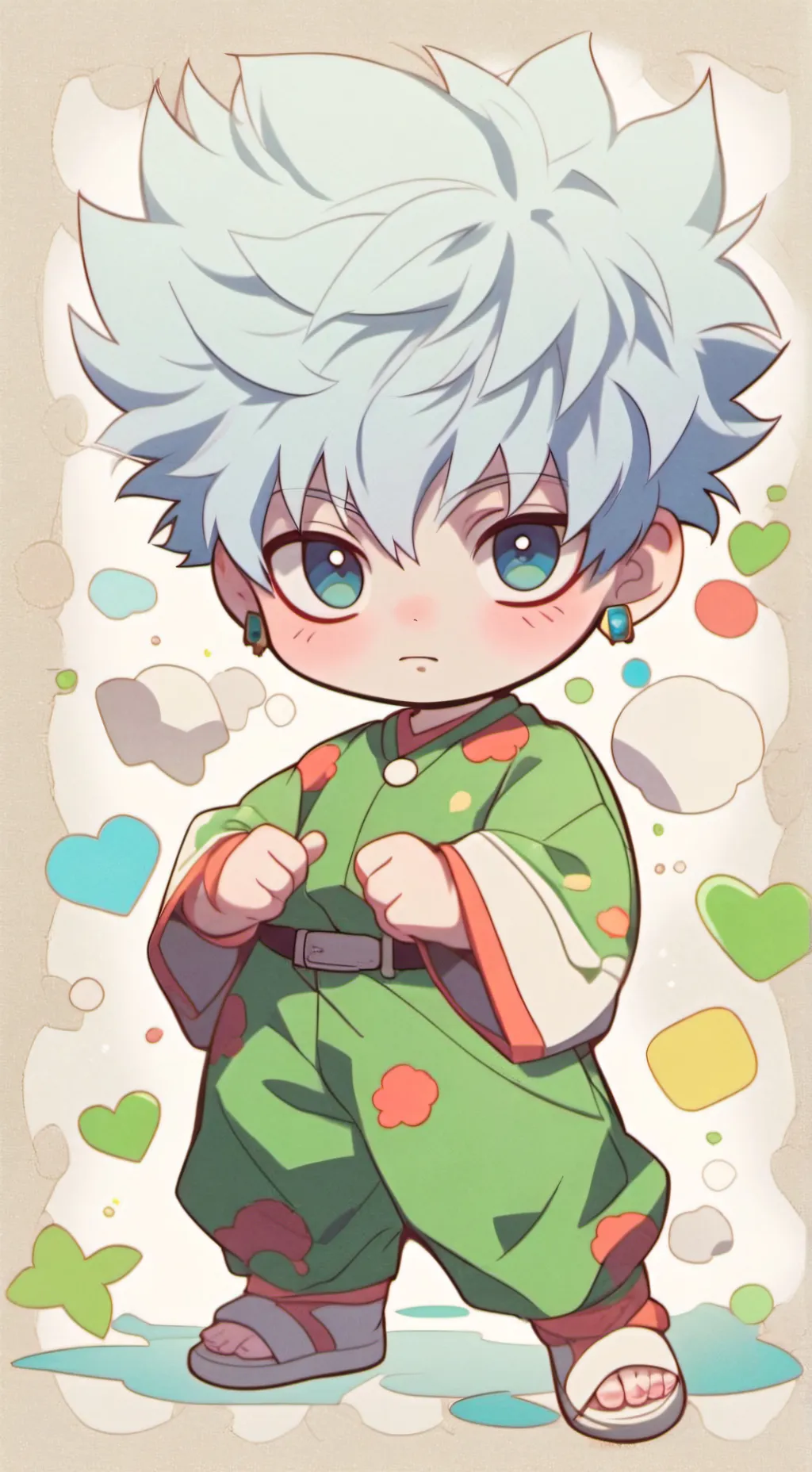 ai character: gojos litle brothe background