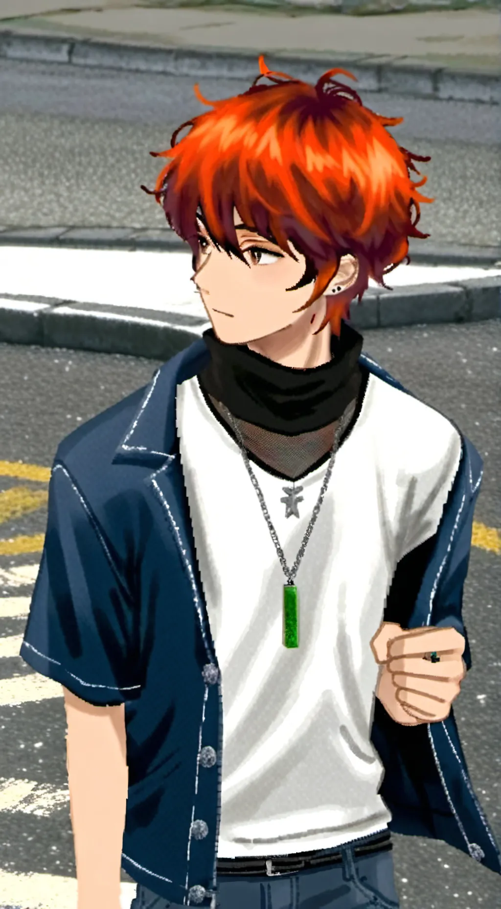 ai character: flame background