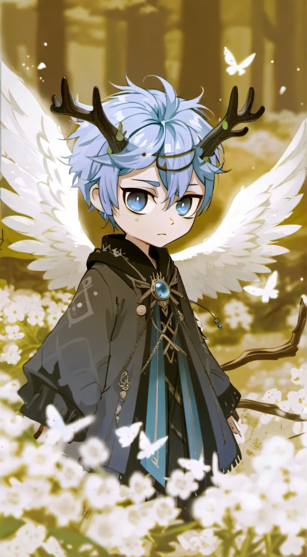 ai character: 💙🖤🤍Dark Child🤍💙🖤 background