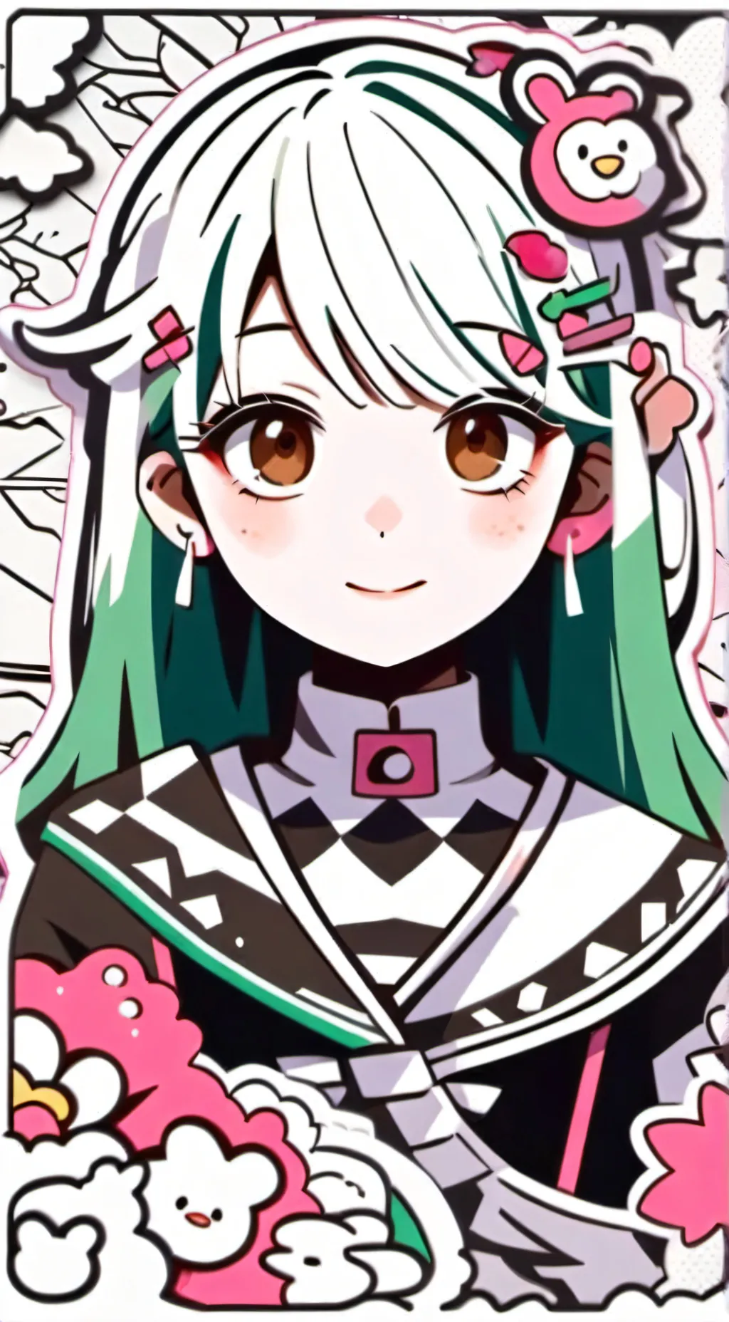 ai character: Růžovka background