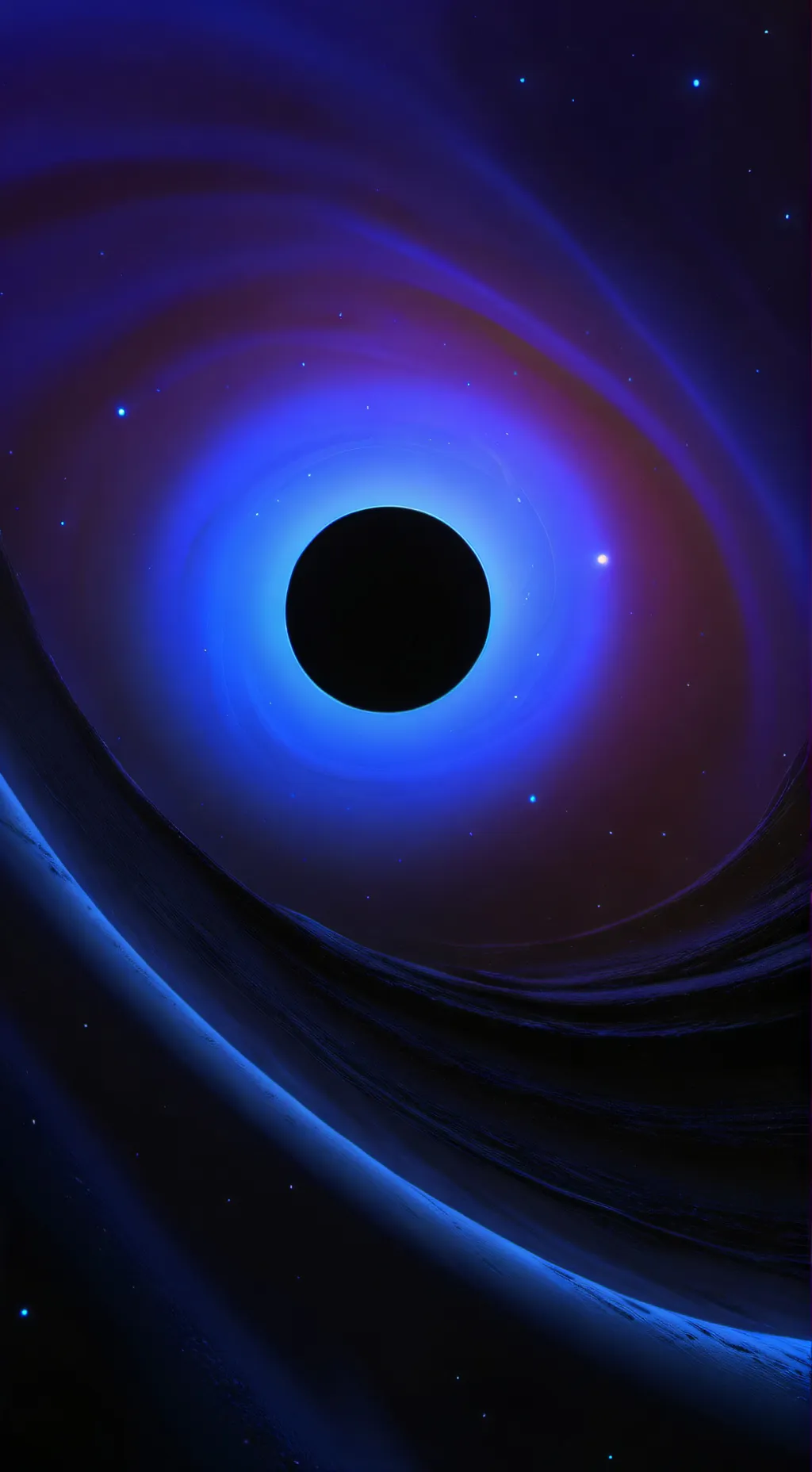 ai character: colored black hole background
