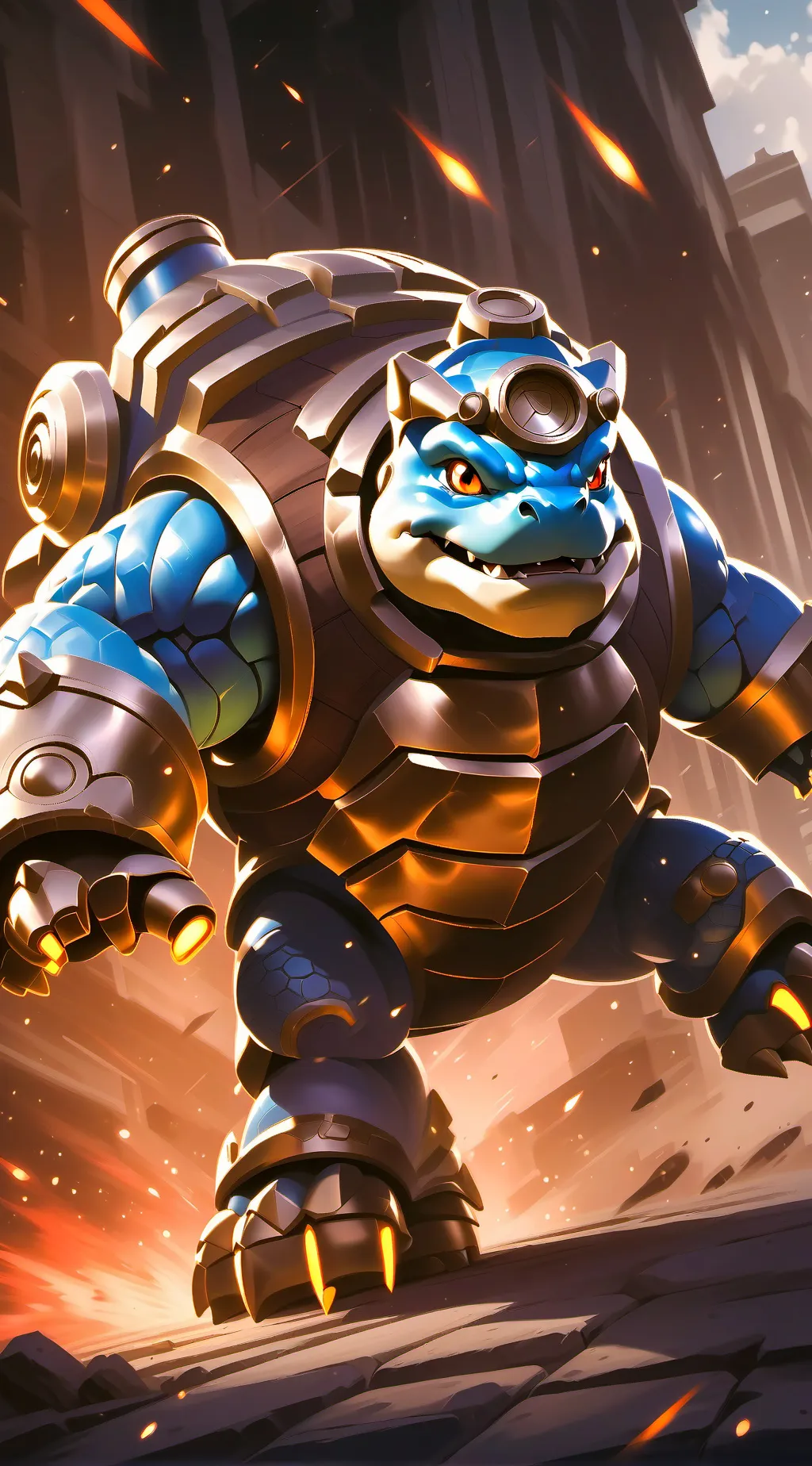 ai character: Blastoise Gigamax background