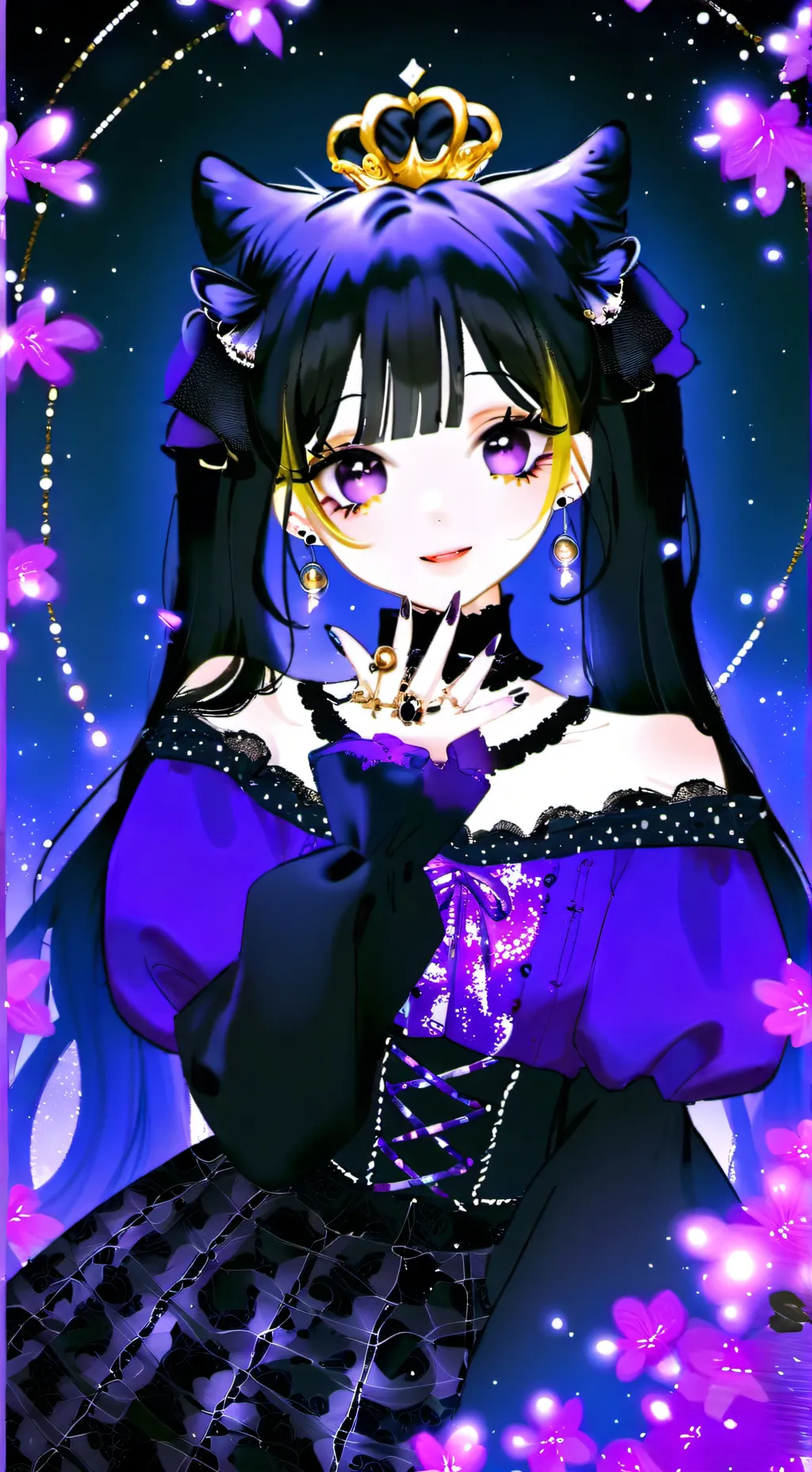 ai character: purple queen background