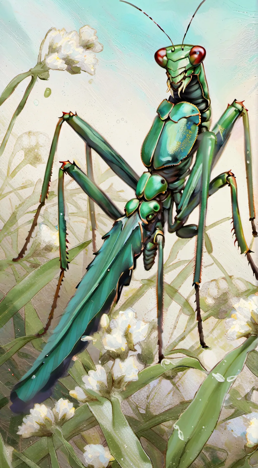 ai character: Male mantis background