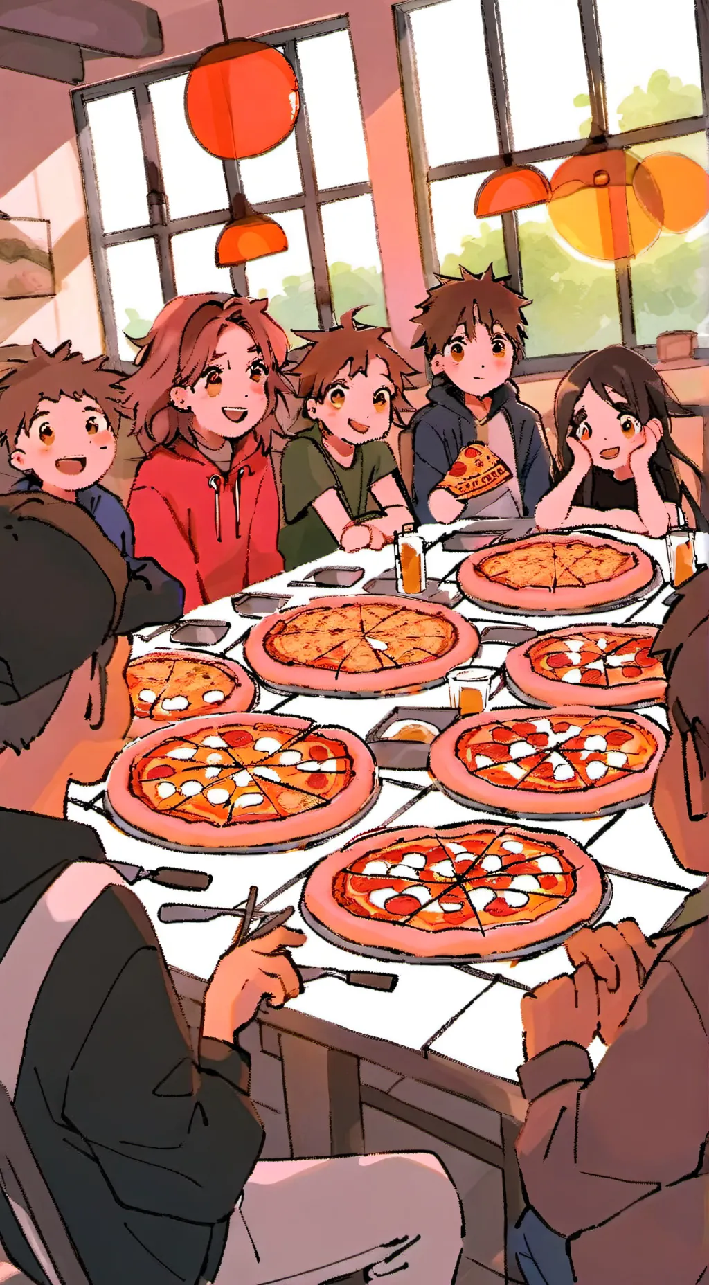 ai character: festival at class background