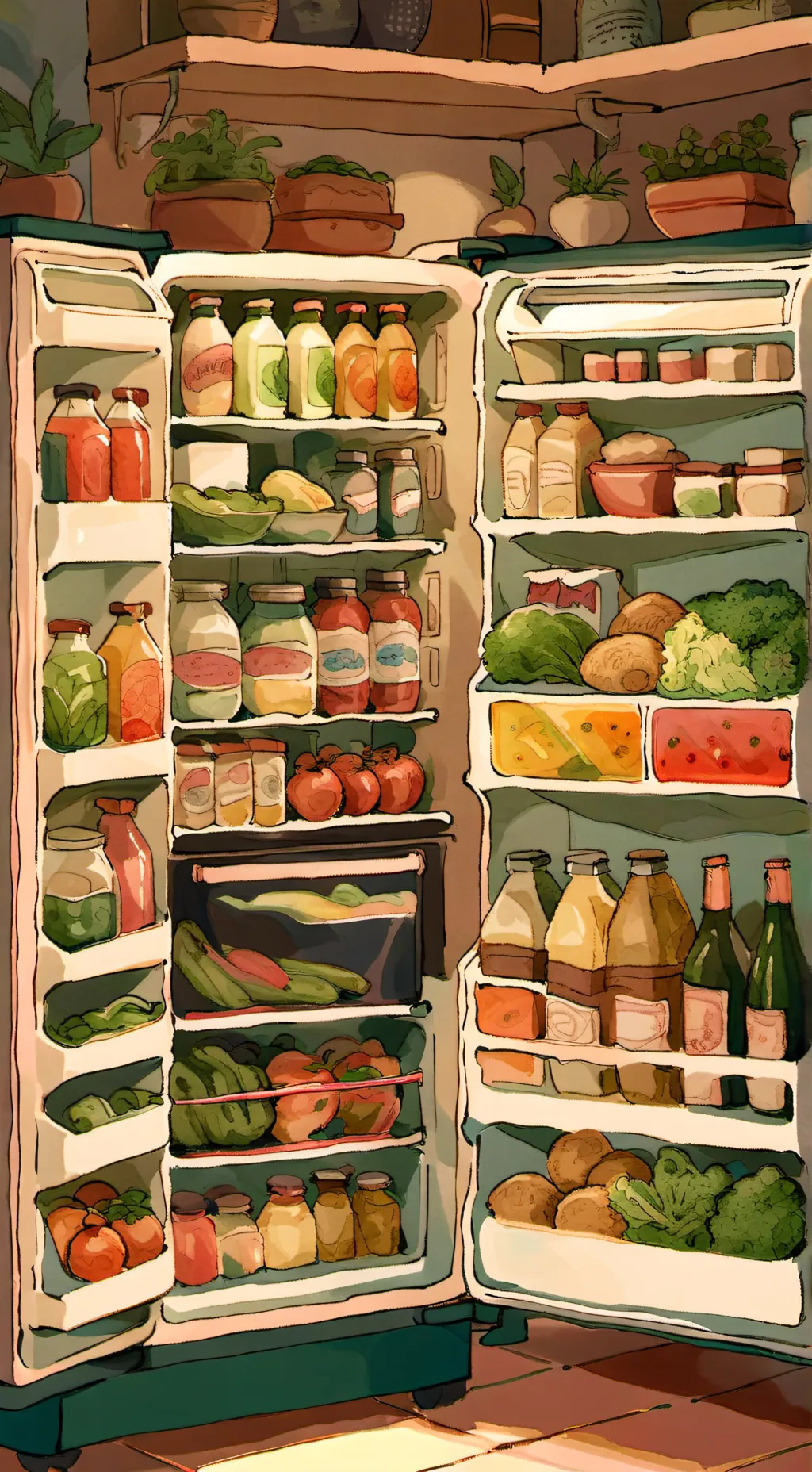 ai character: Refrigerator  background