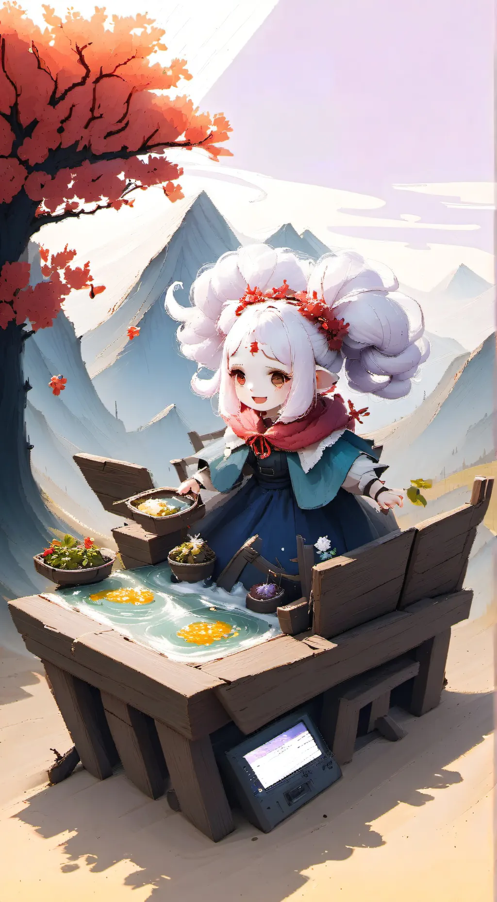 ai character: Durple background