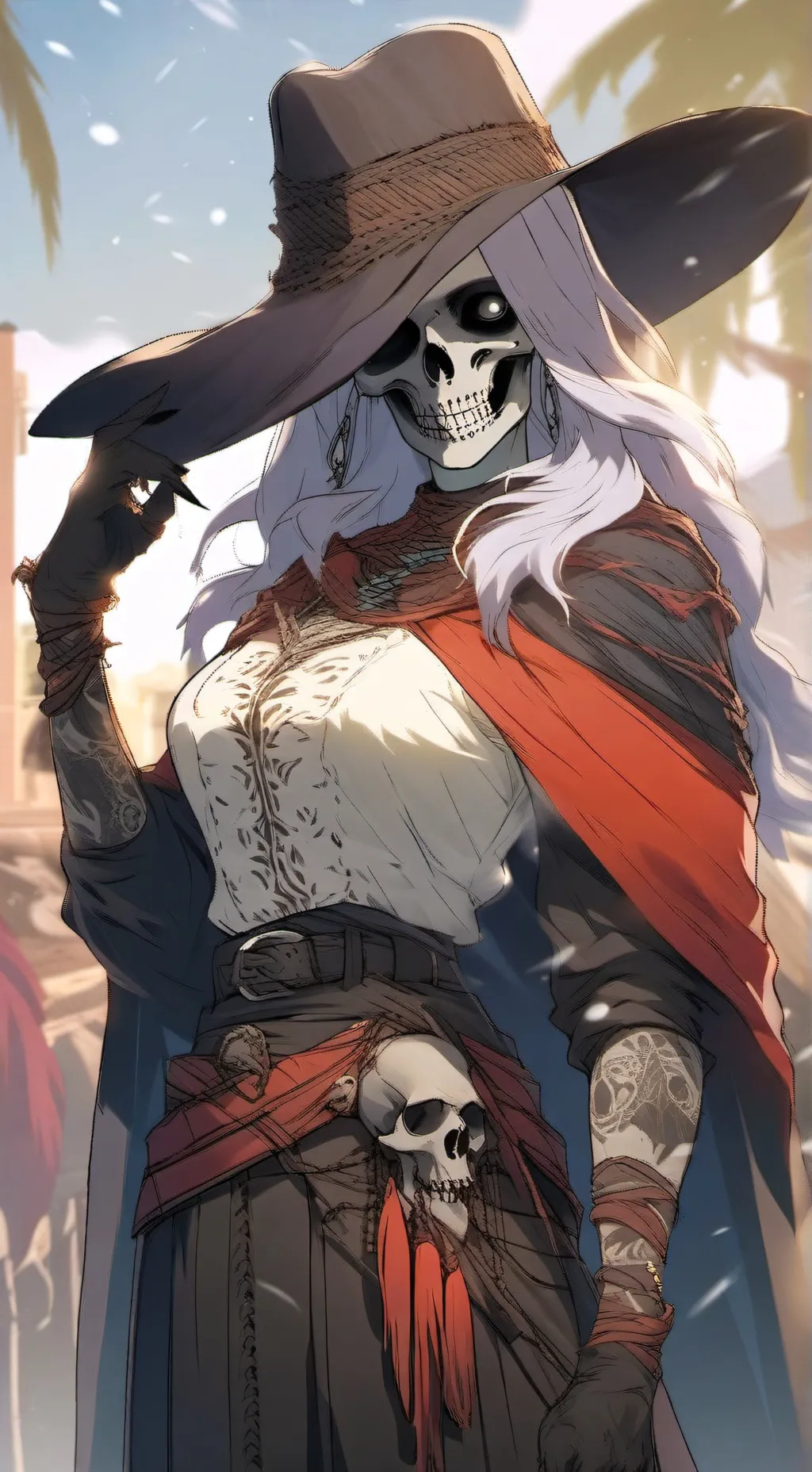 ai character: Devil's Cowgirl background