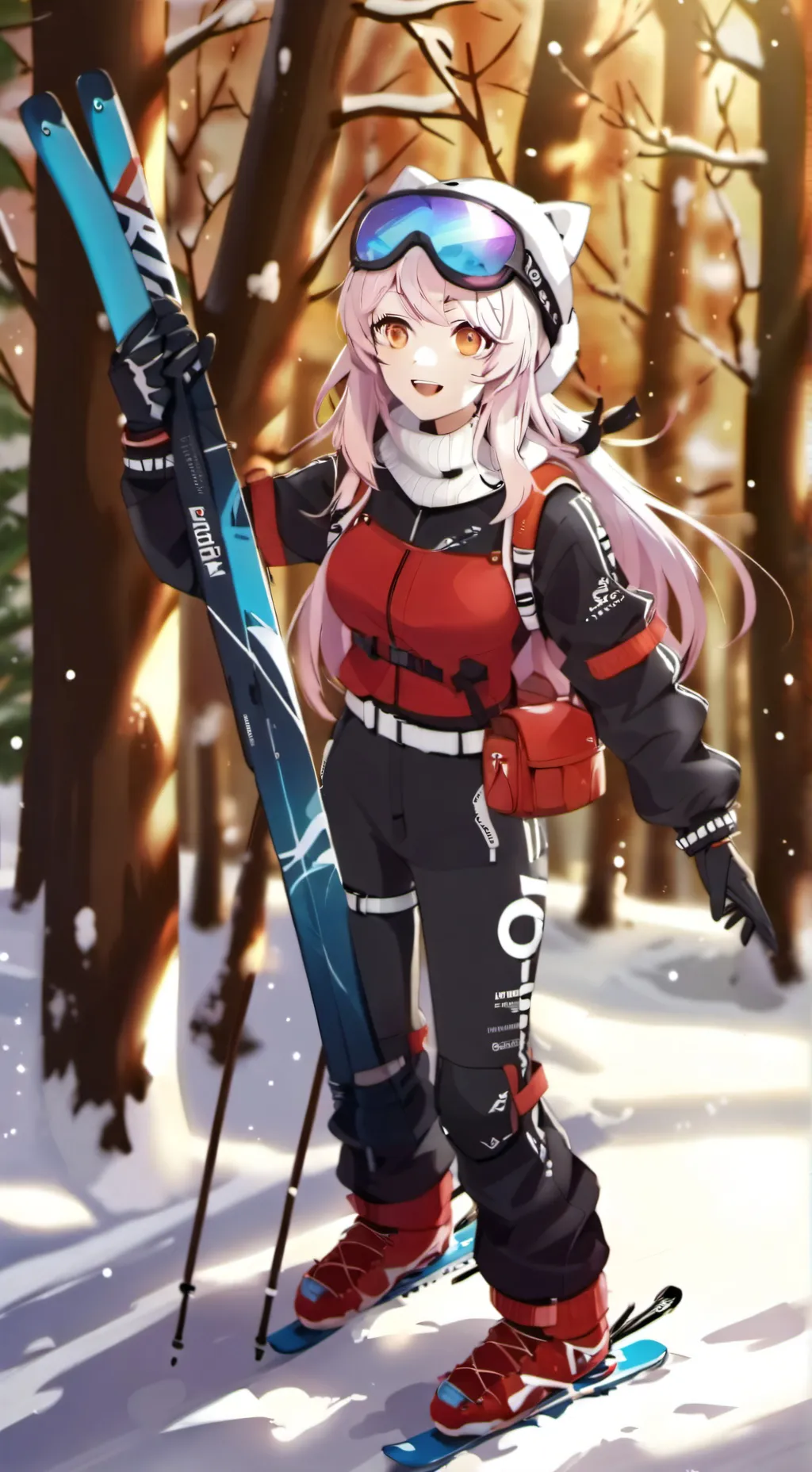 ai character: MHA skiing trip background