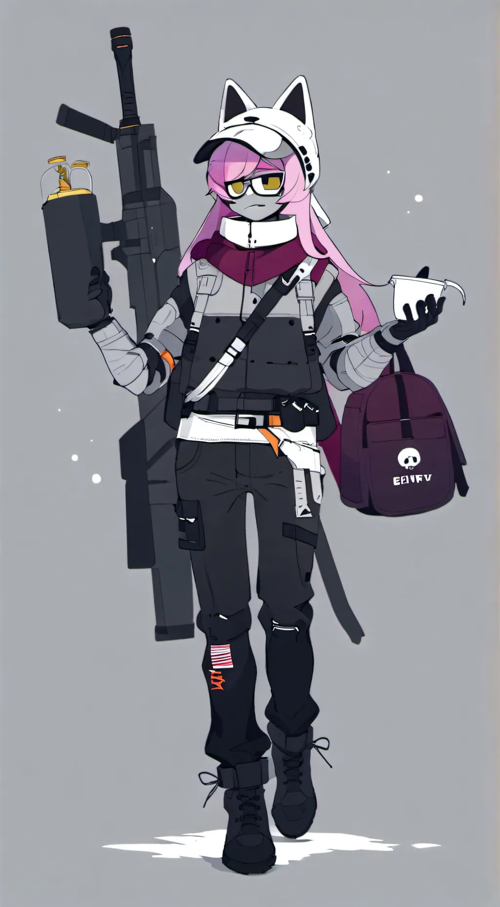 ai character: n × uzi  background