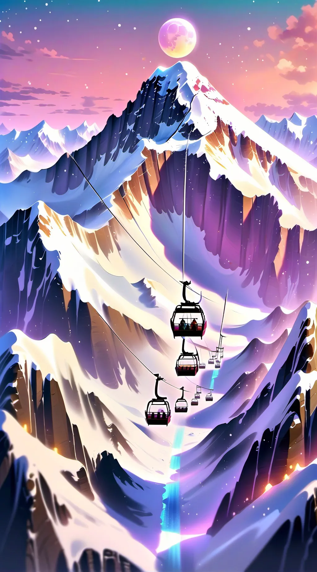 ai character: School skiing trip background
