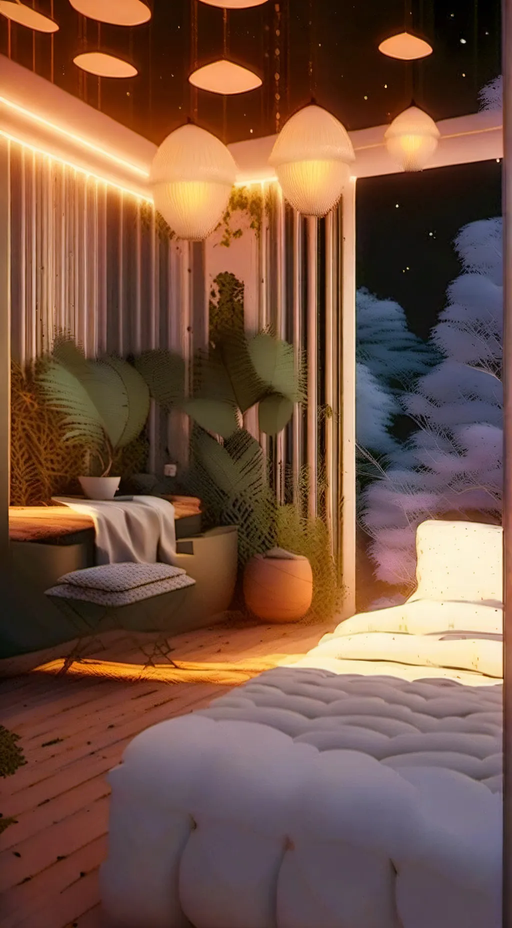 ai character: HASHIRA SLEEP OVER background