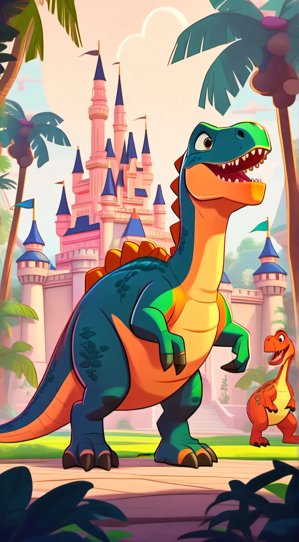 ai character: Ch but theyre dino background