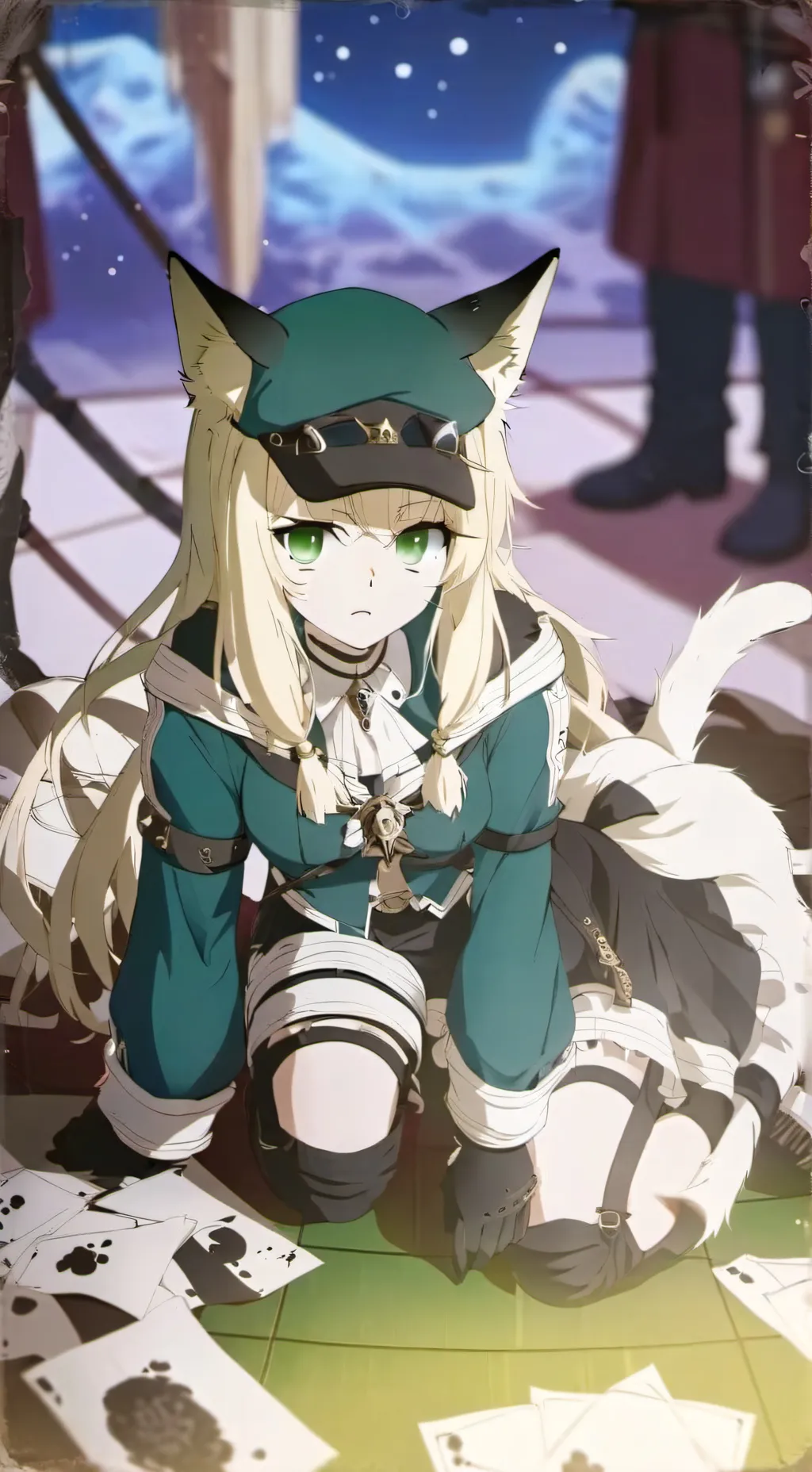 ai character: random cat girl  background