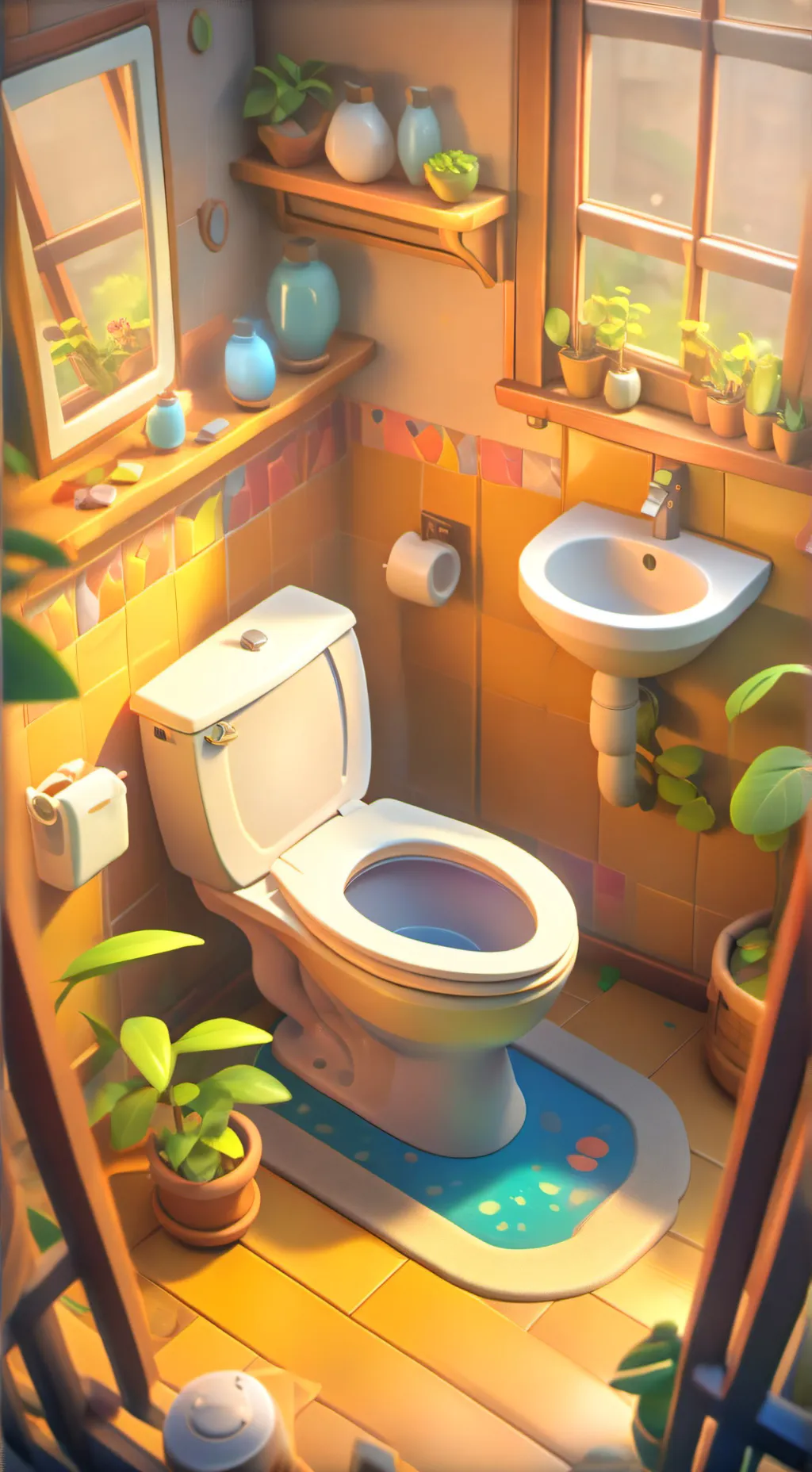 ai character: skibiditoilet X KJ background