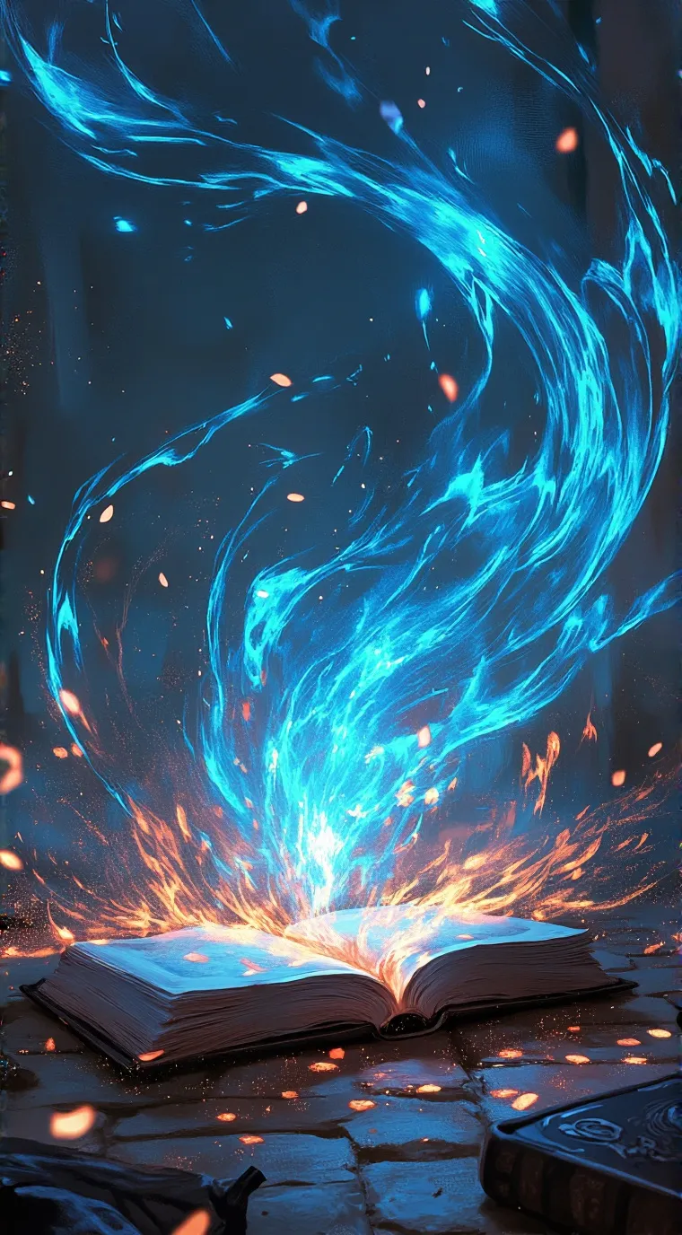 ai character: Magical book background