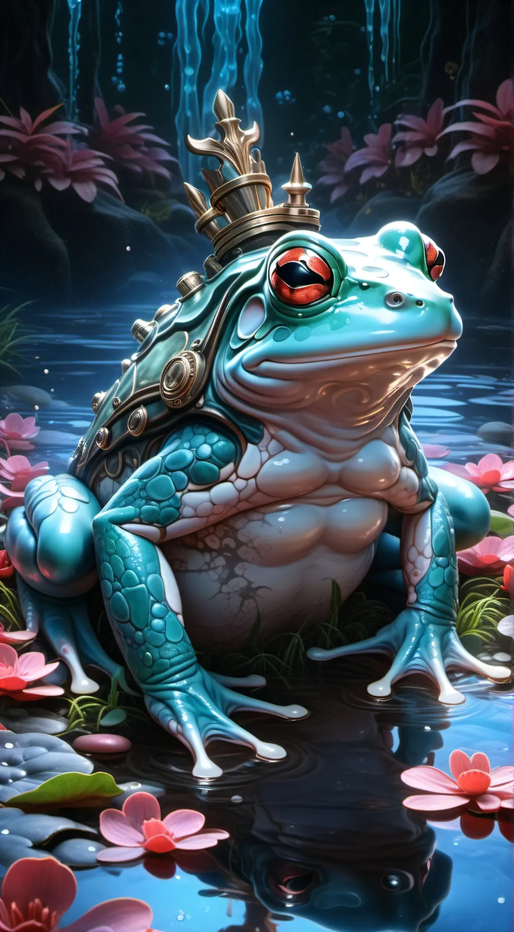 ai character: Bull frog (the god background