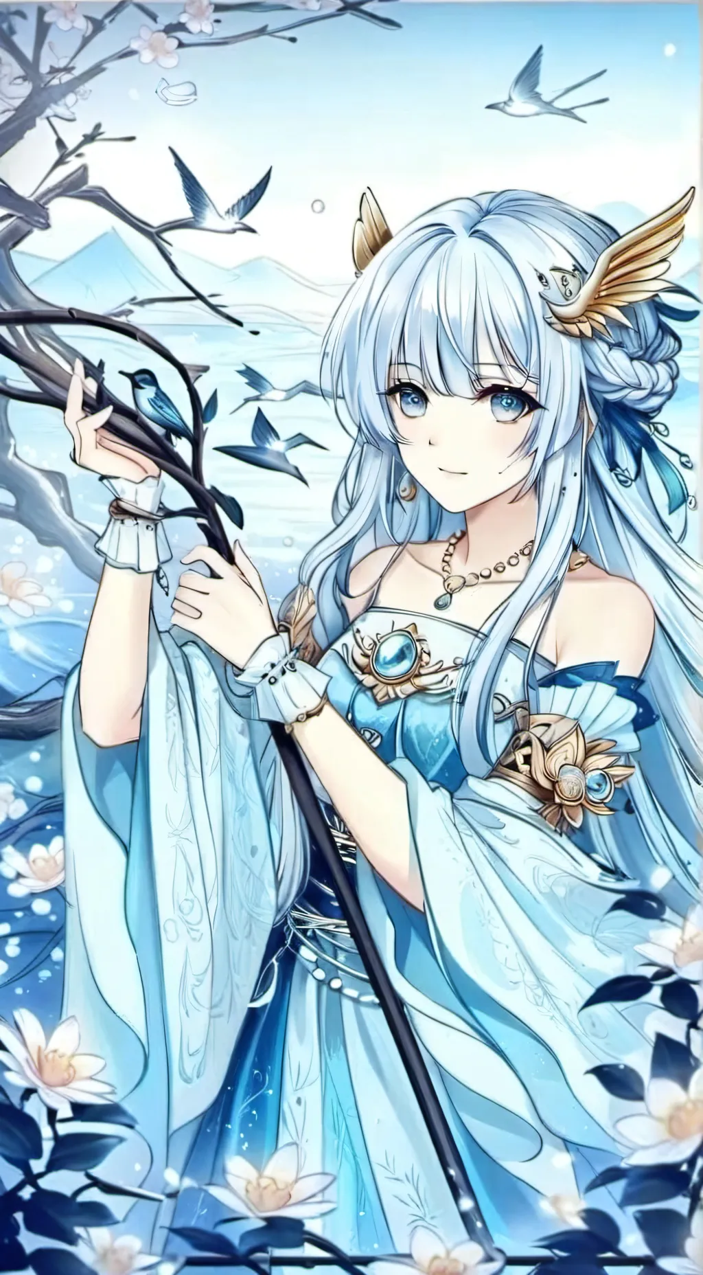 ai character: Lyria Verdant background
