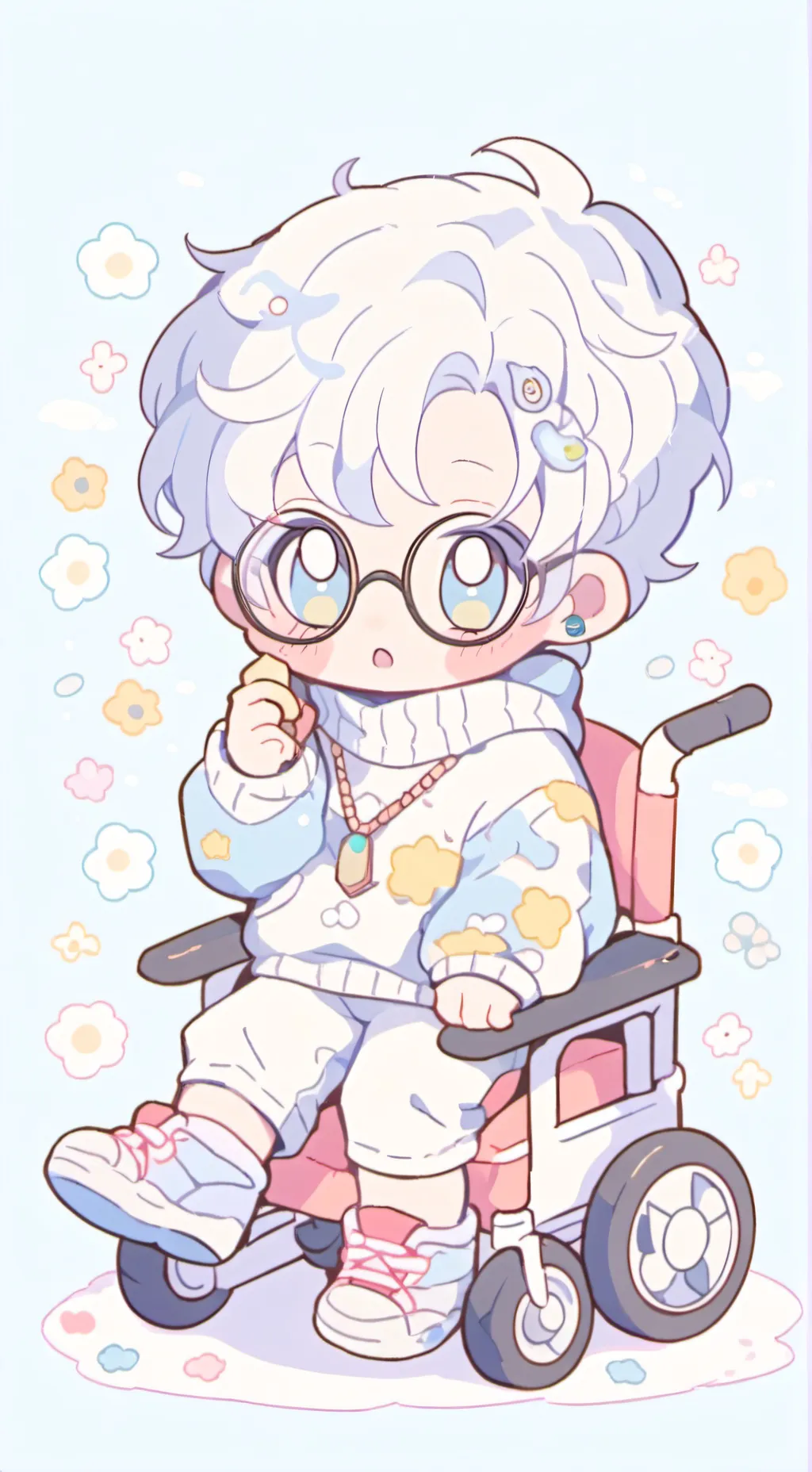 ai character: baby wheelchair  background