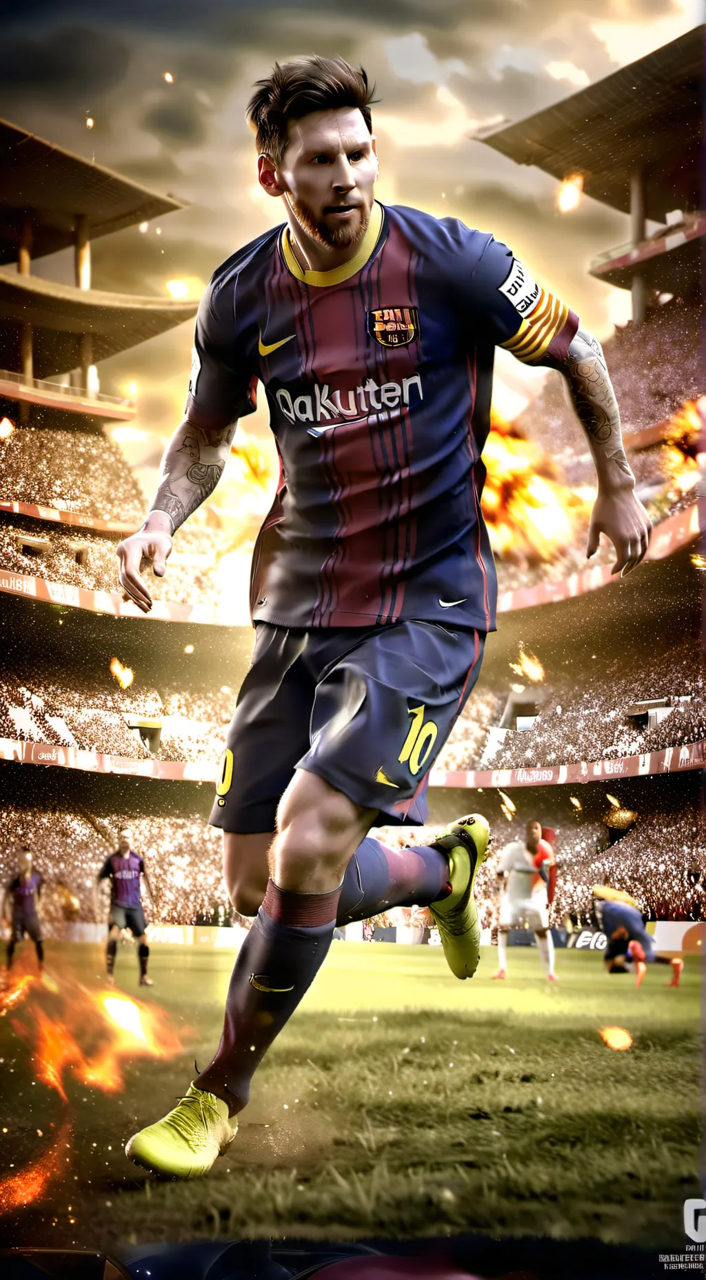 ai character: messi en el barça background