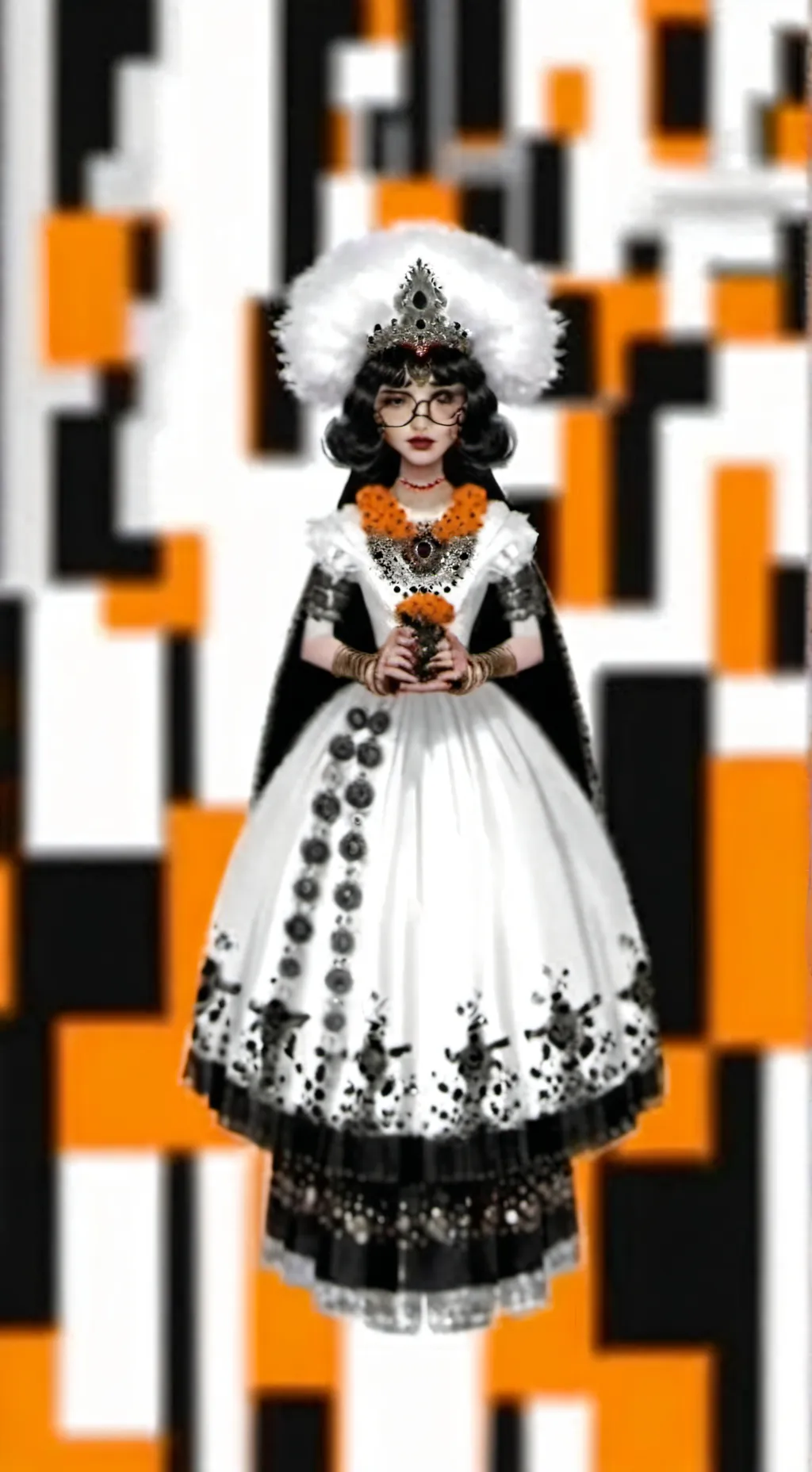 ai character: Scary doll  background